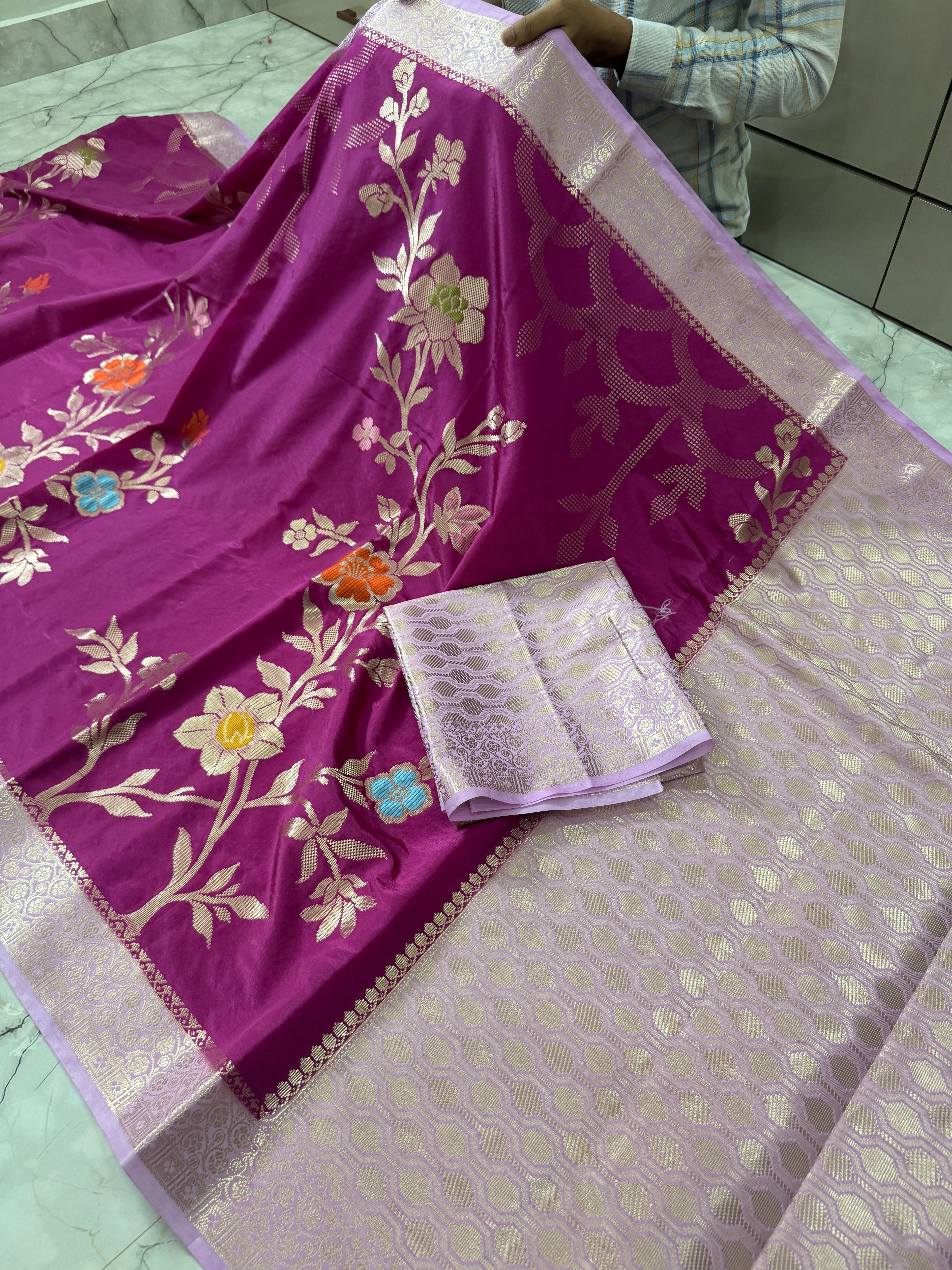 SOFT KATAN SILK SAREE WITH RICH PALLU AND BLOUSE