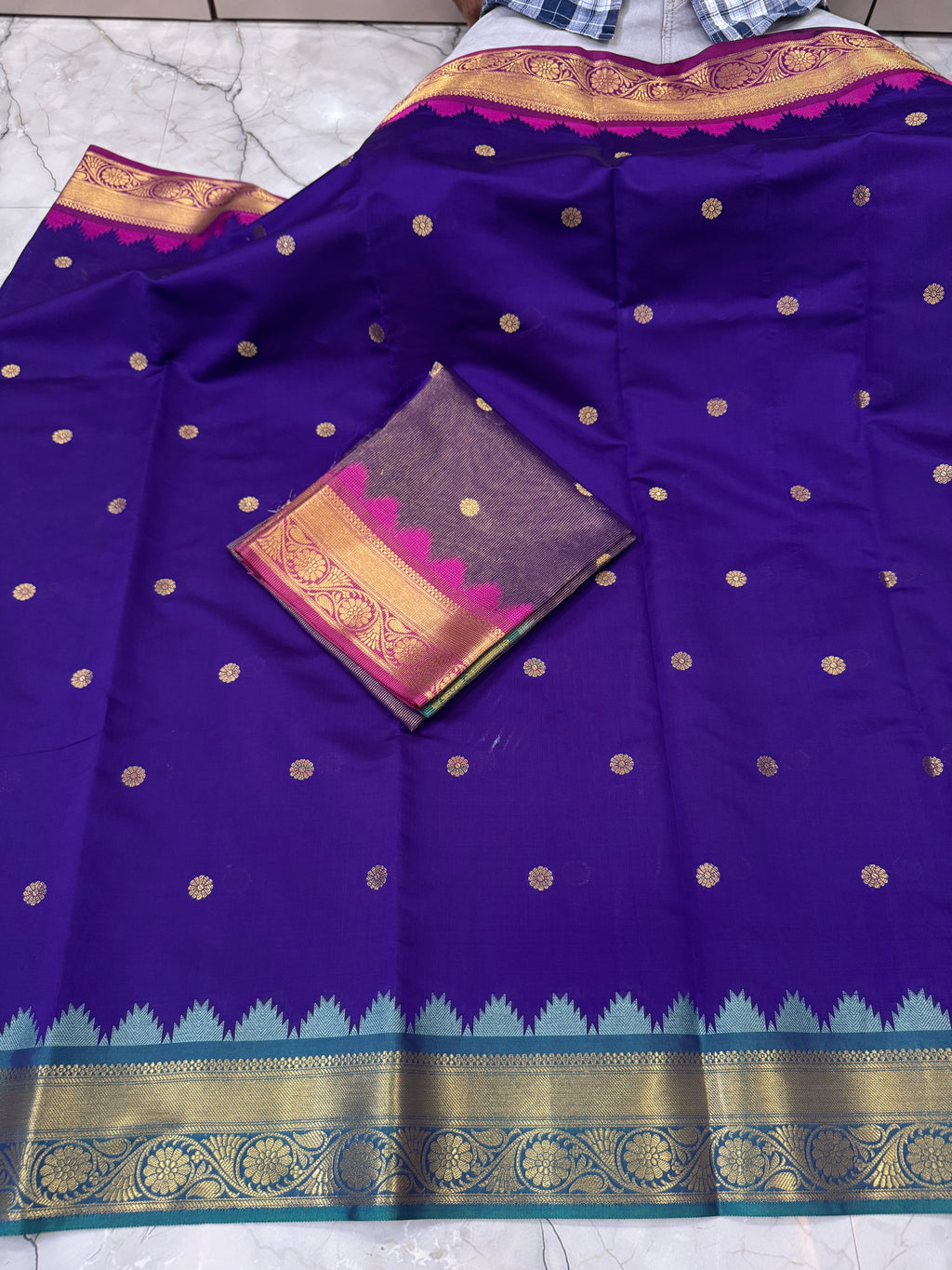 SOFT KATAN SILK SAREE WITH RICH PALLU AND BLOUSE