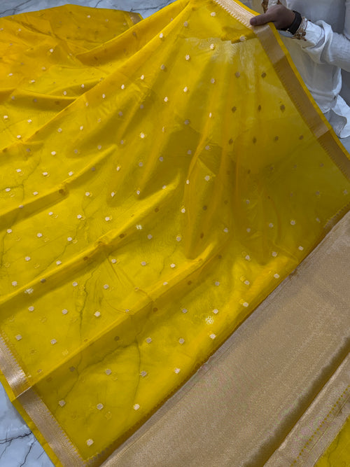 KORA ORGANZA STAR BOTI BANARASI SAREE