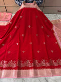 SOFT KATAN SILK SAREE WITH RICH PALLU AND BLOUSE