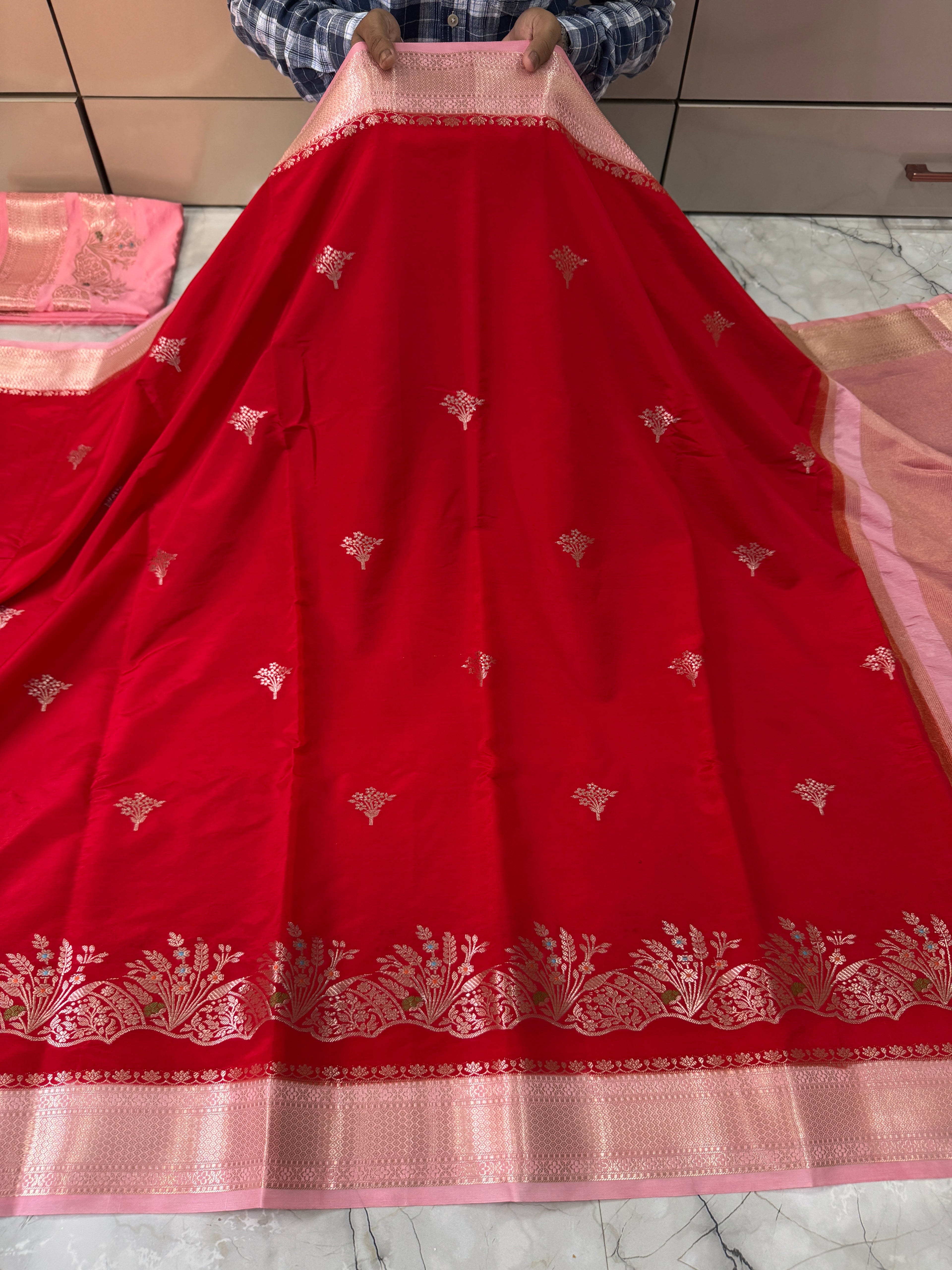 SOFT KATAN SILK SAREE WITH RICH PALLU AND BLOUSE