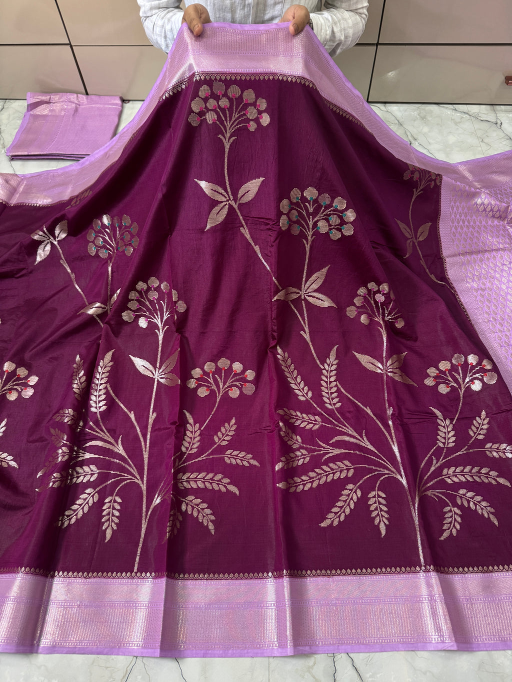 SOFT KATAN SILK SAREE WITH RICH PALLU AND BLOUSE