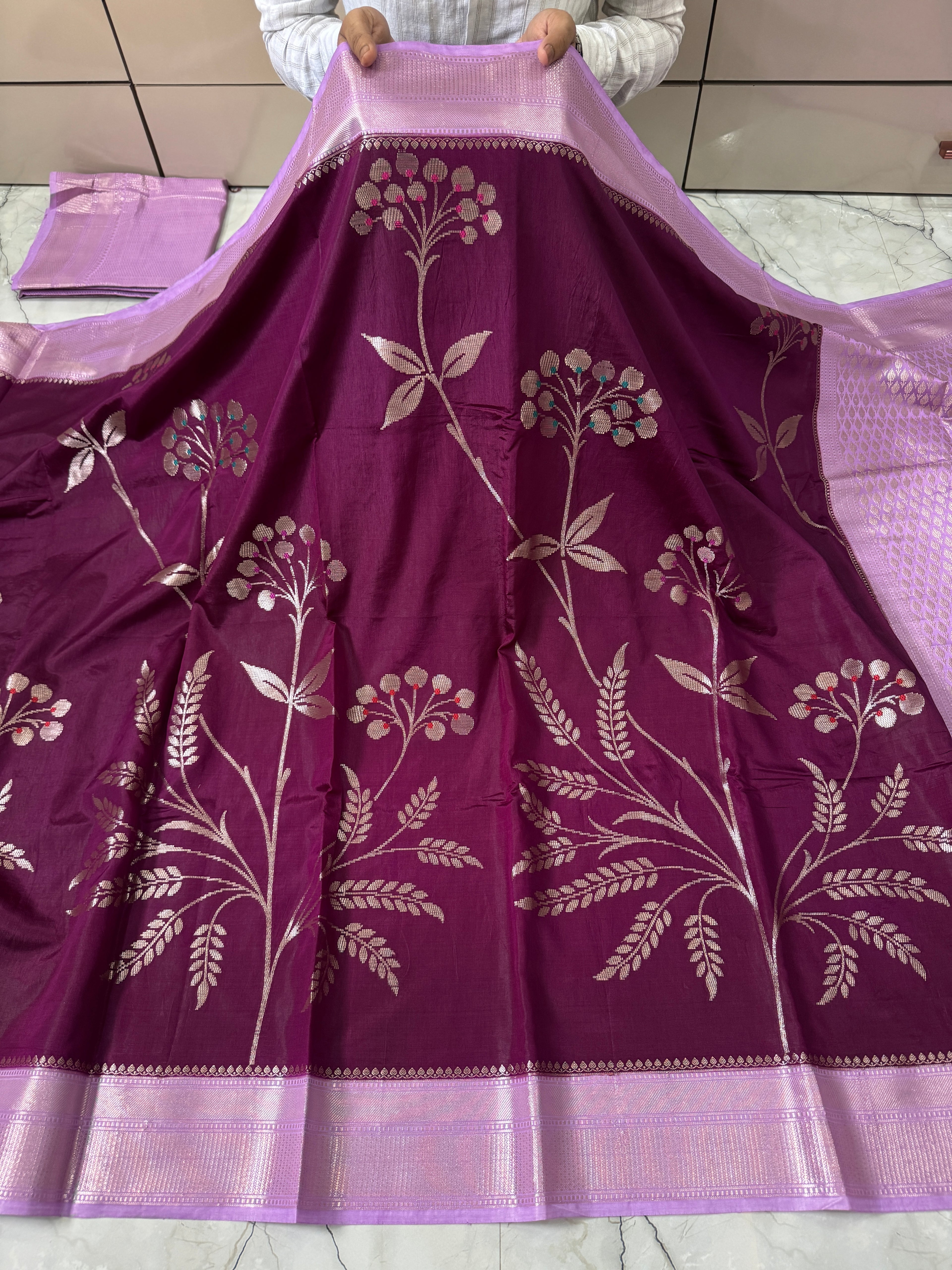 SOFT KATAN SILK SAREE WITH RICH PALLU AND BLOUSE