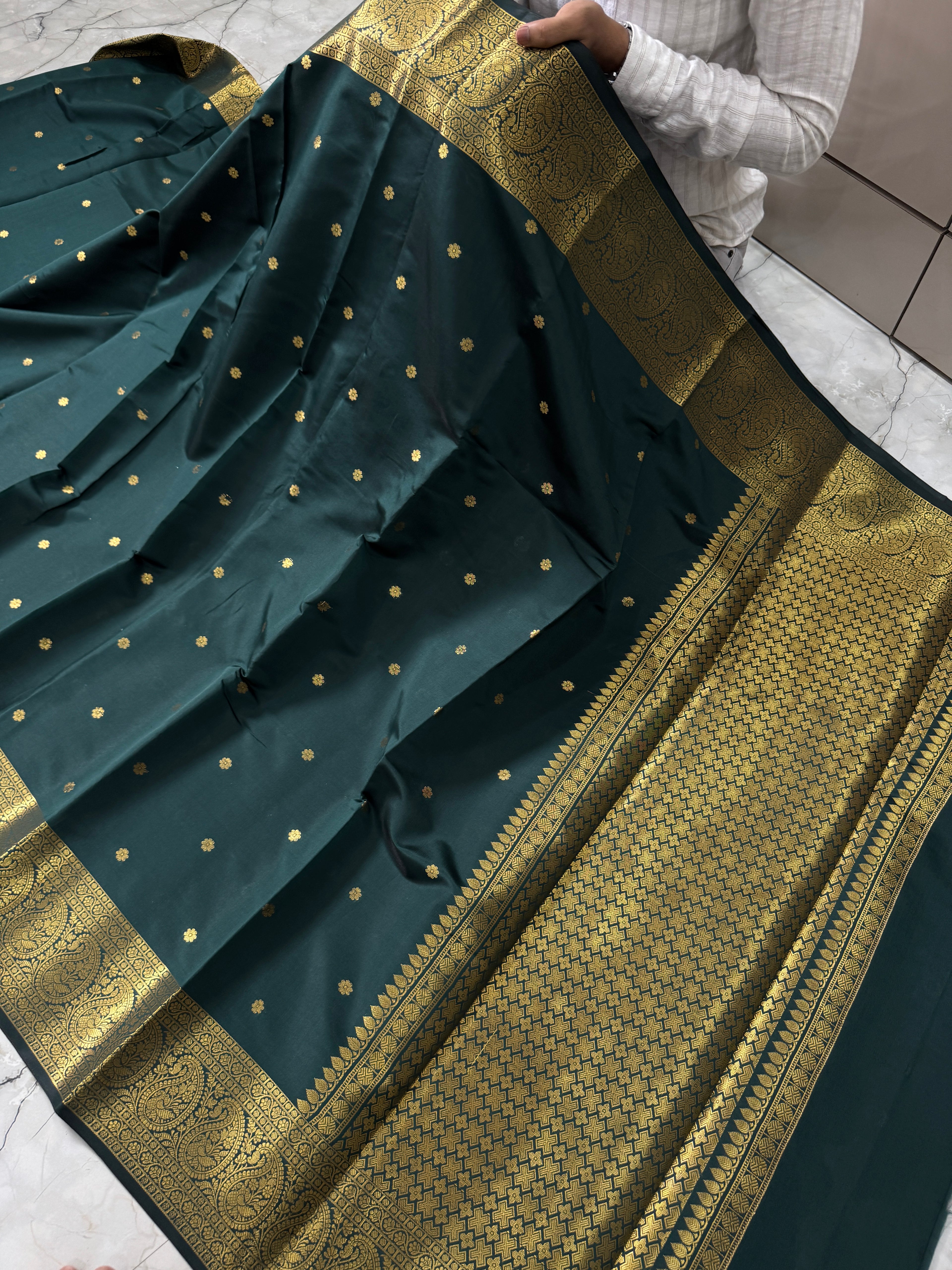 SOFT KATAN SILK SAREE WITH RICH PALLU AND BLOUSE