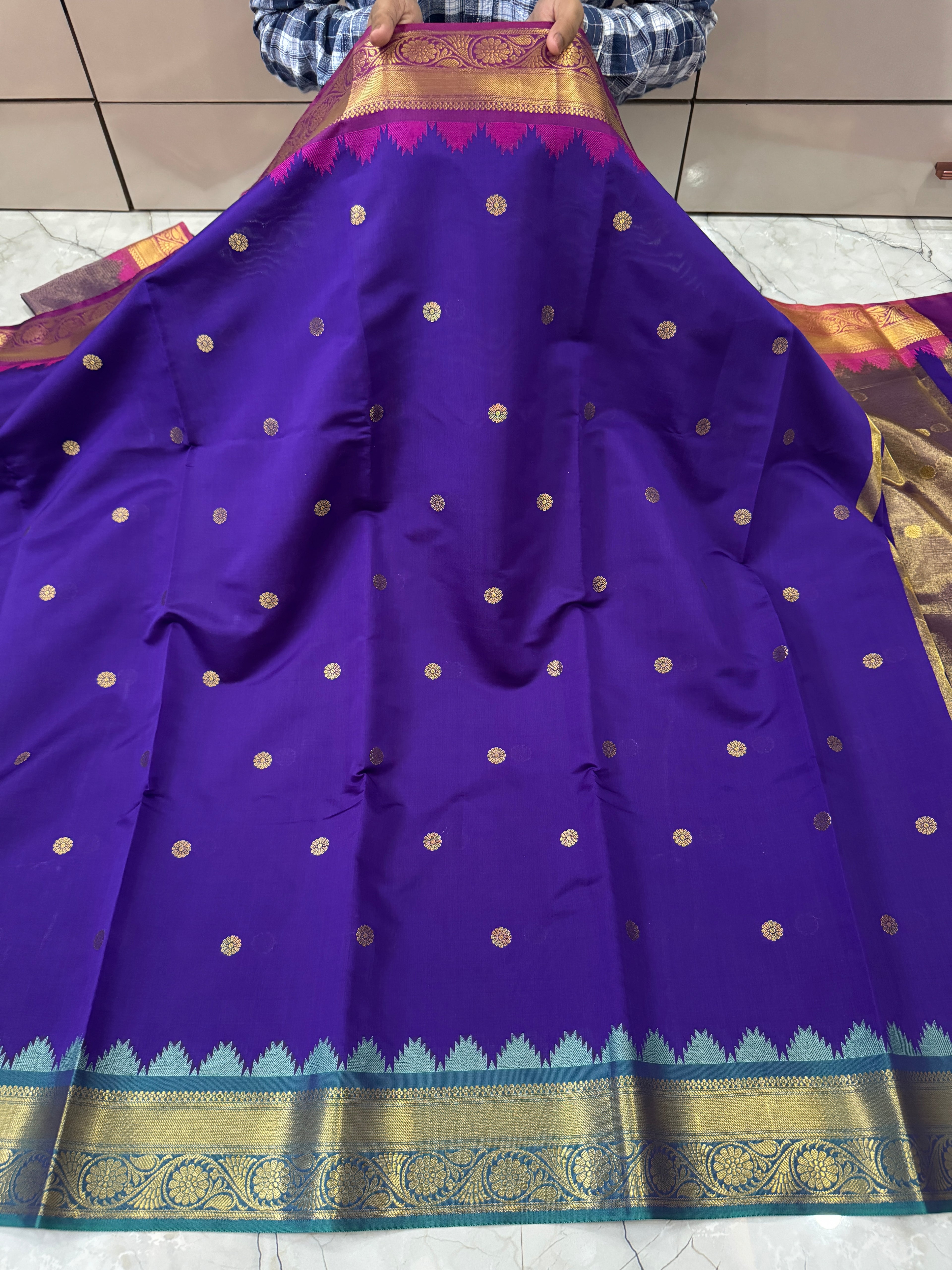 SOFT KATAN SILK SAREE WITH RICH PALLU AND BLOUSE