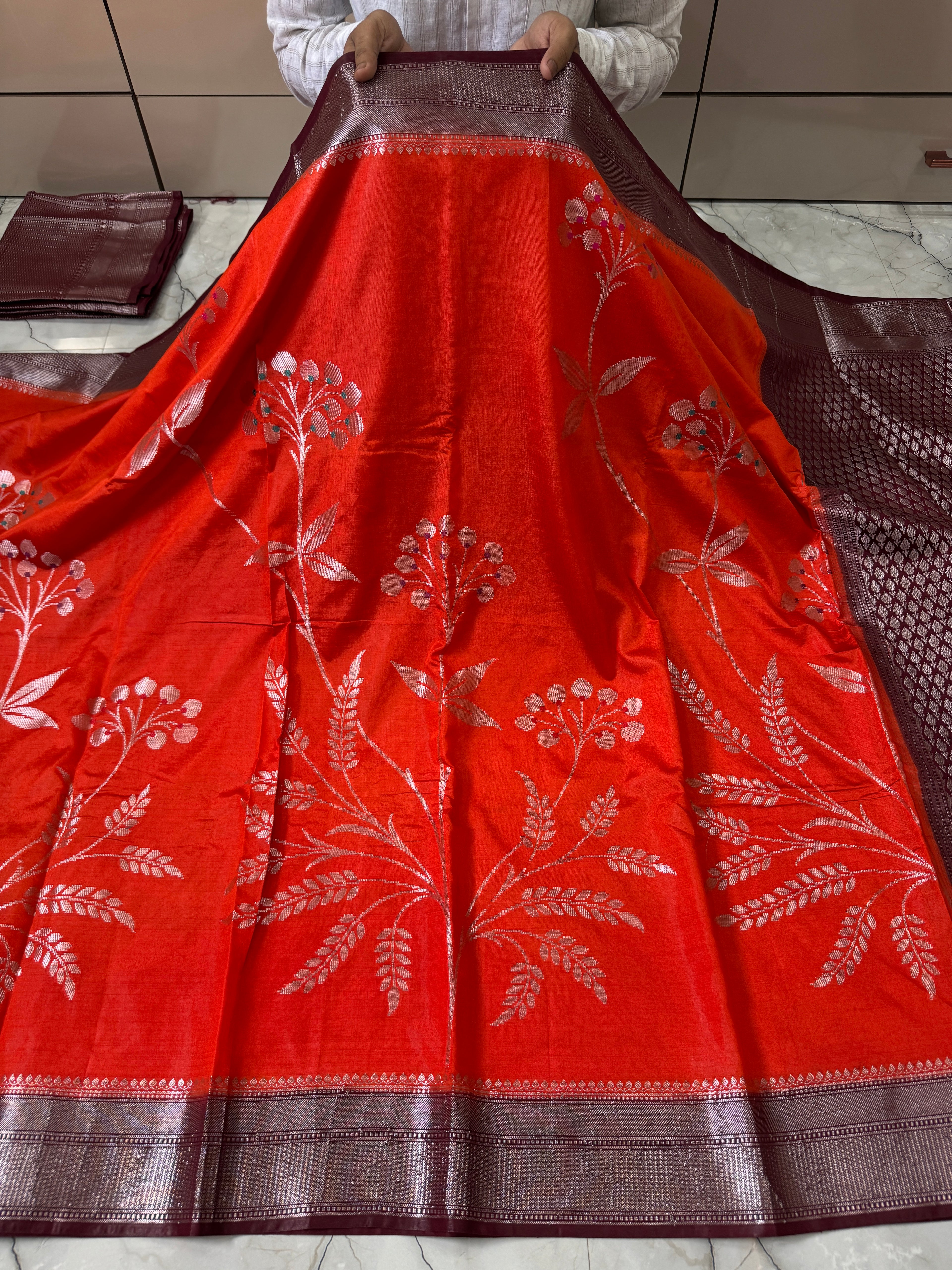 SOFT KATAN SILK SAREE WITH RICH PALLU AND BLOUSE