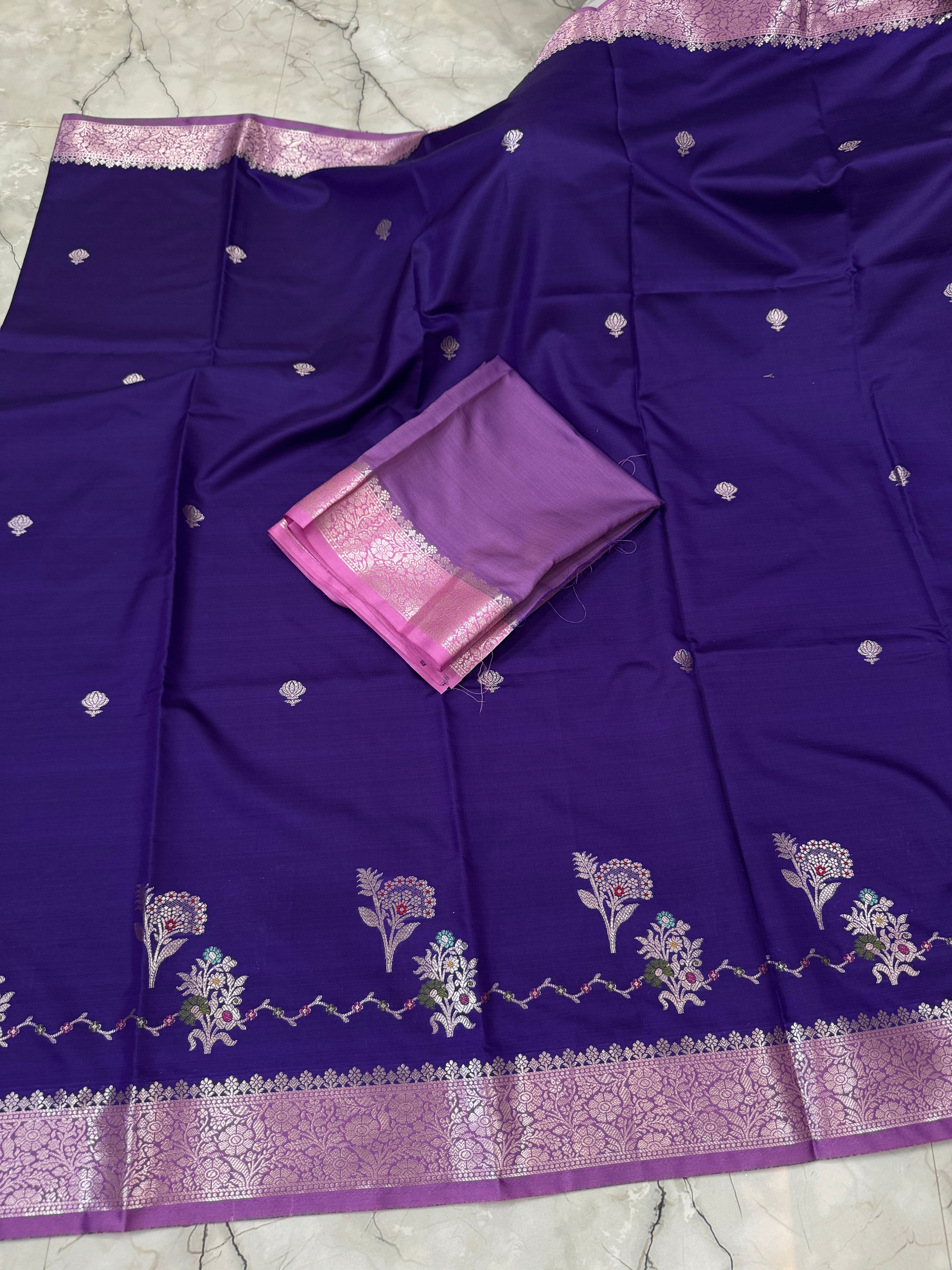 SOFT KATAN SILK SAREE WITH RICH PALLU AND BLOUSE