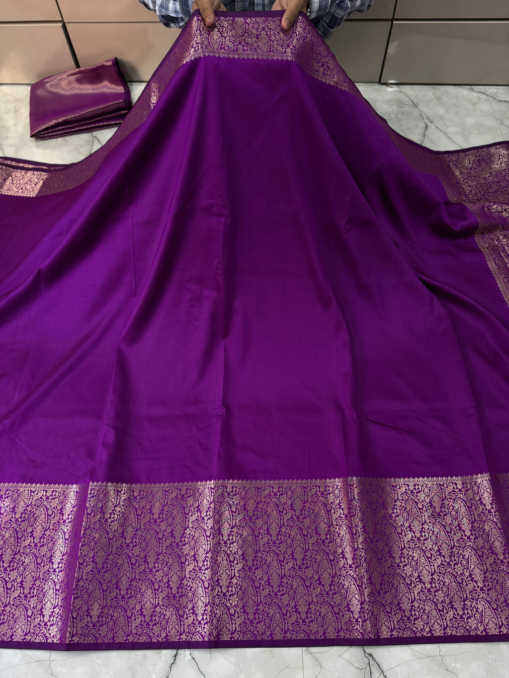 SOFT KATAN SILK SAREE WITH RICH PALLU AND BLOUSE