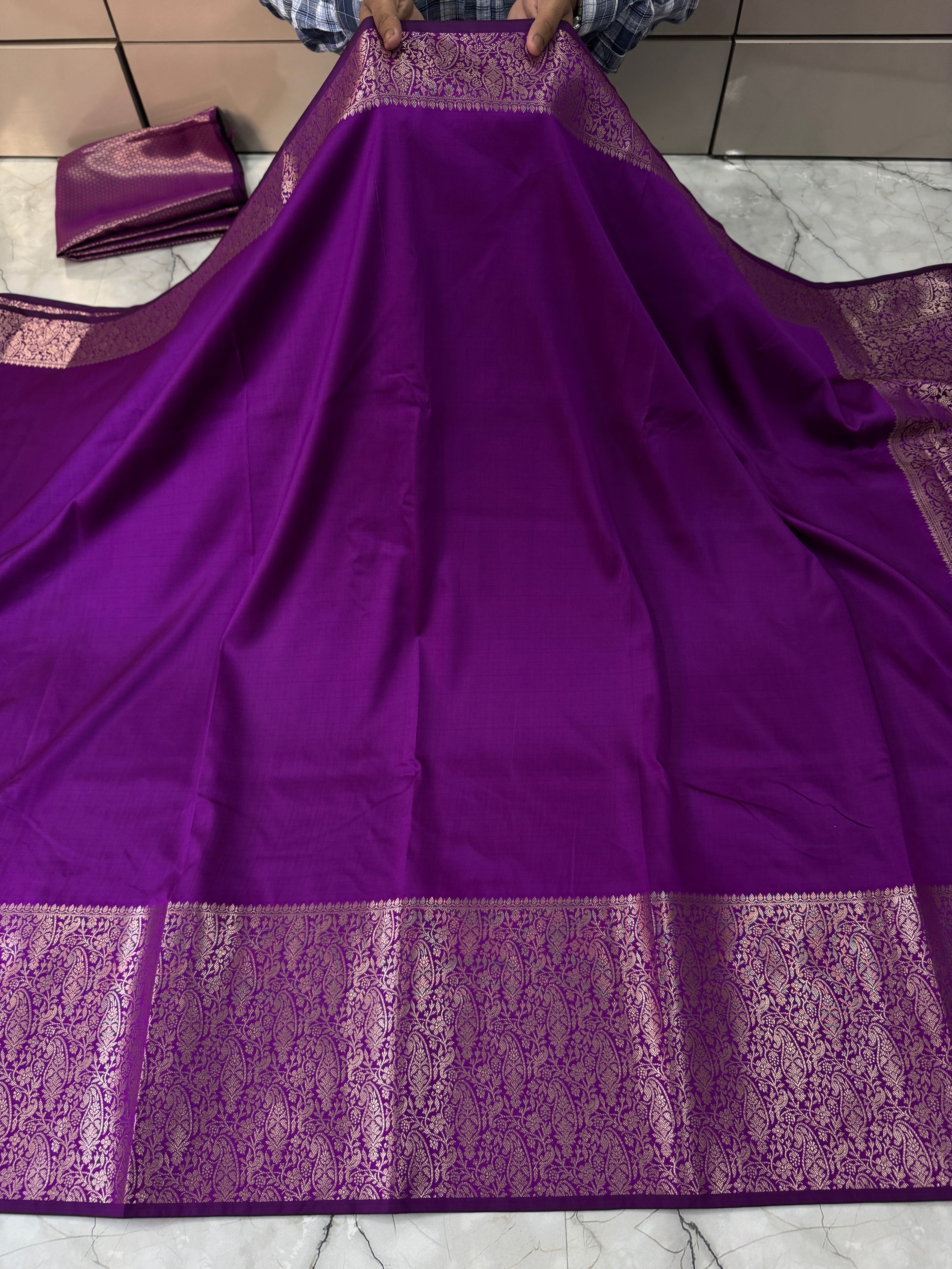SOFT KATAN SILK SAREE WITH RICH PALLU AND BLOUSE