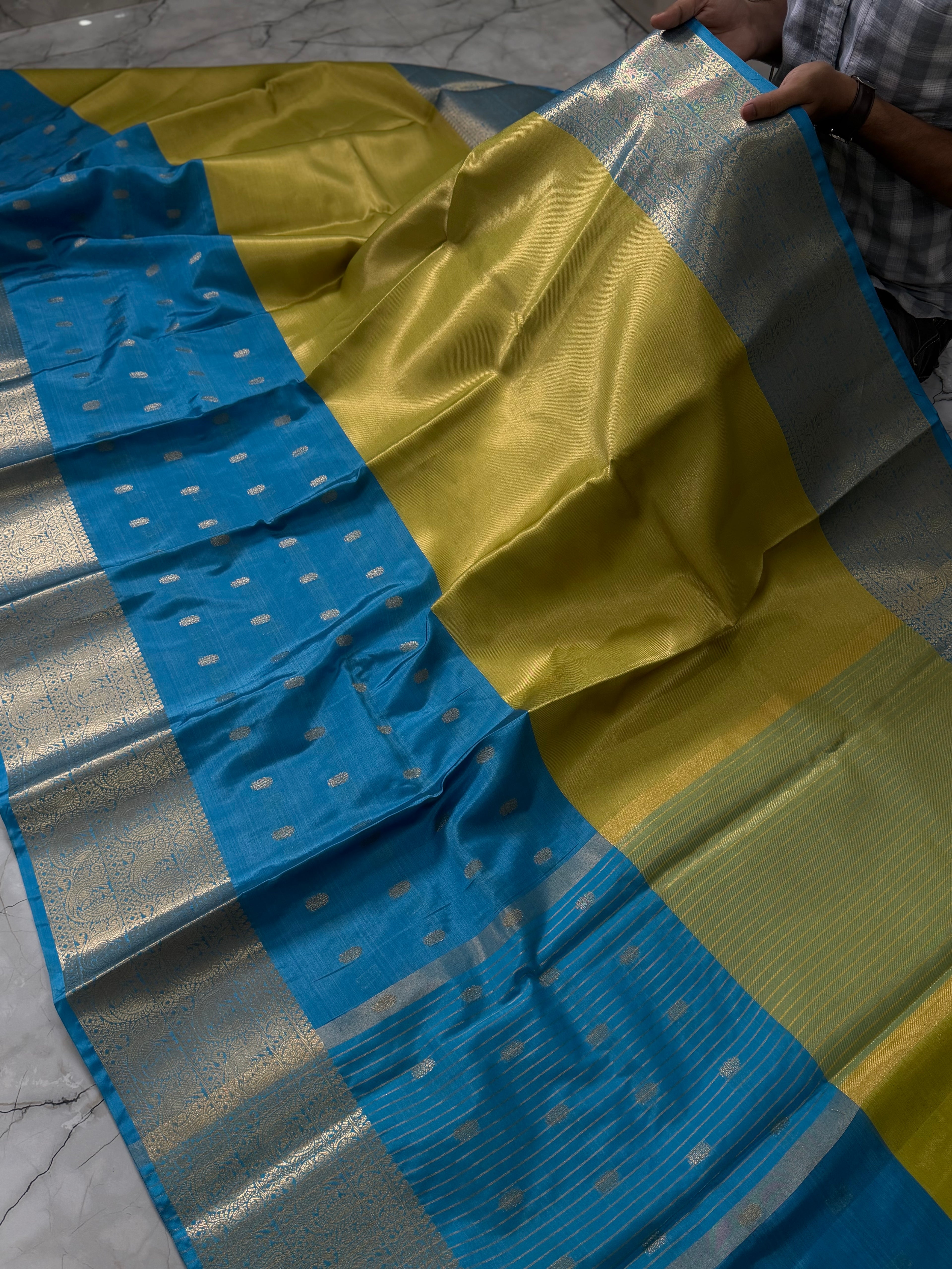 SOFT KATAN SILK SAREE WITH RICH PALLU AND BLOUSE