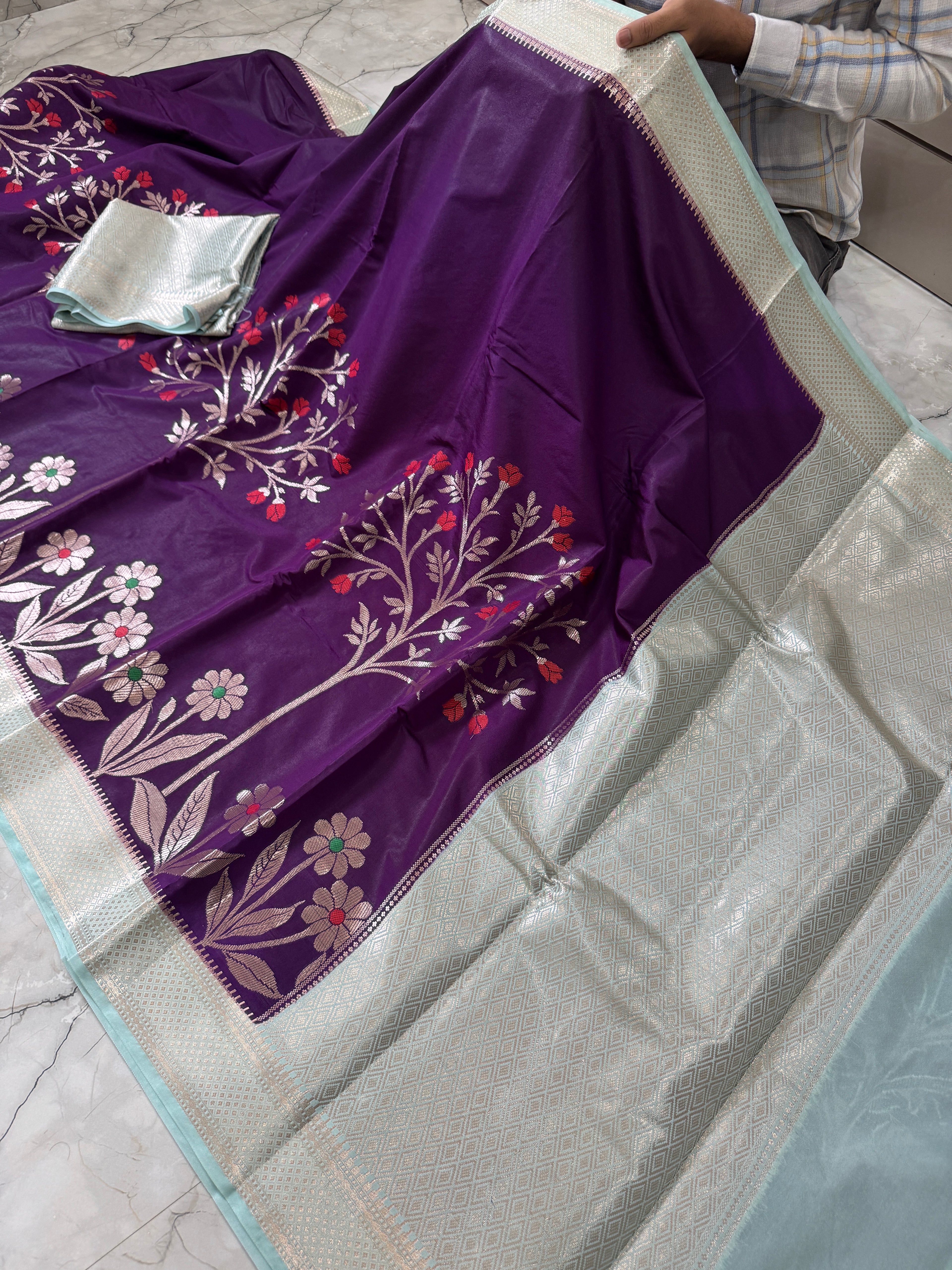 SOFT KATAN SILK SAREE WITH RICH PALLU AND BLOUSE