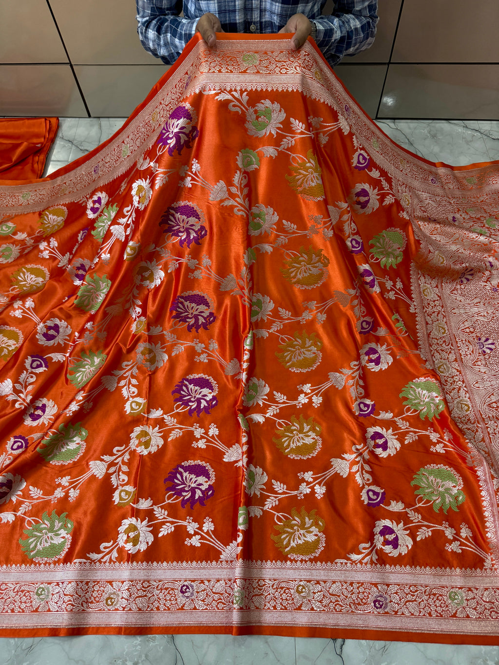 BANARASI MASHRU SILK MEENAKARI SAREE WITH RICH PALLU & BLOUSE