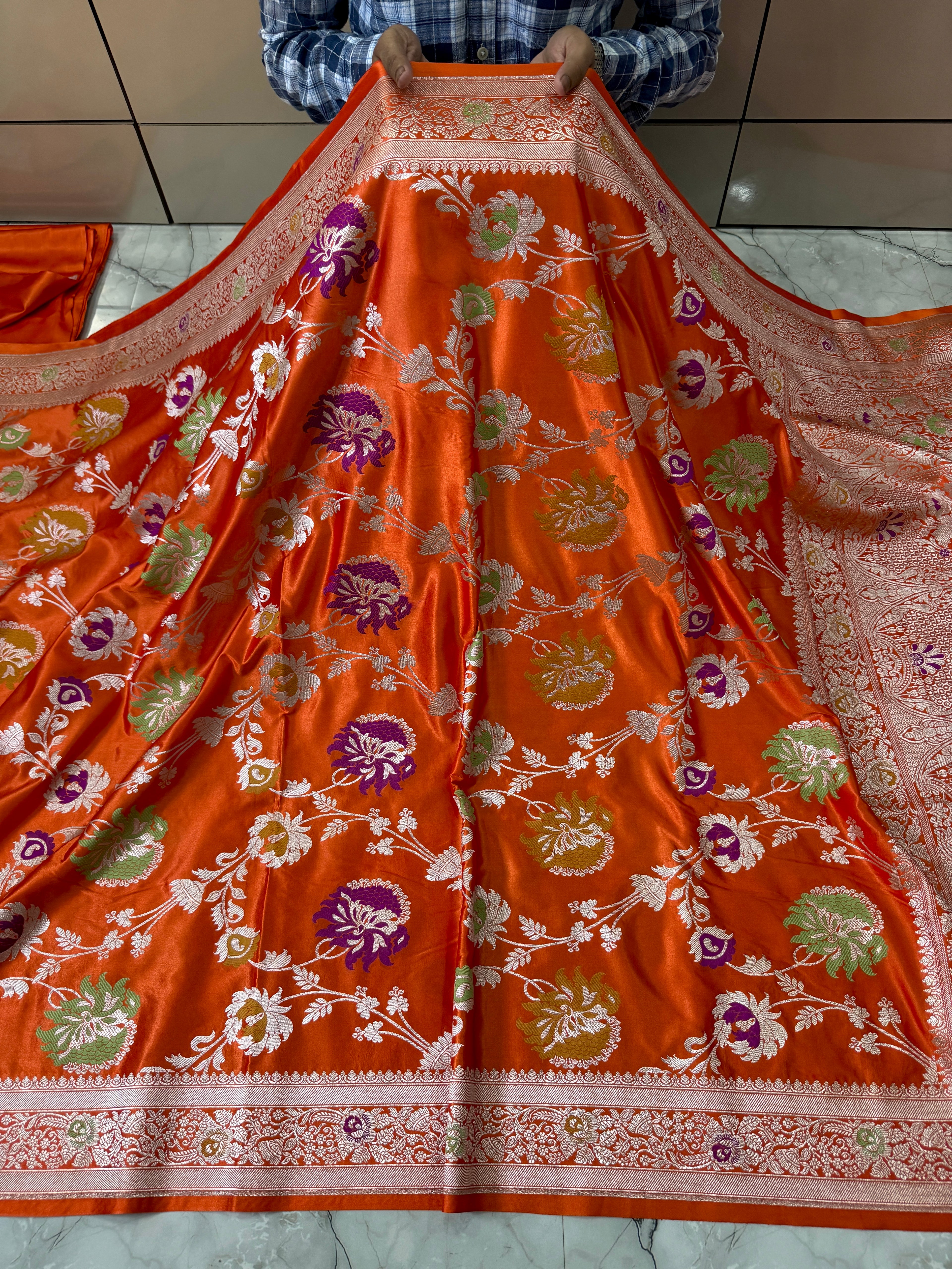 BANARASI MASHRU SILK MEENAKARI SAREE WITH RICH PALLU & BLOUSE