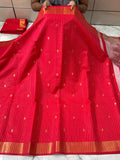 SOFT KATAN SILK TISSU CHCK SAREE WITH RICH PALLU AND BLOUSE