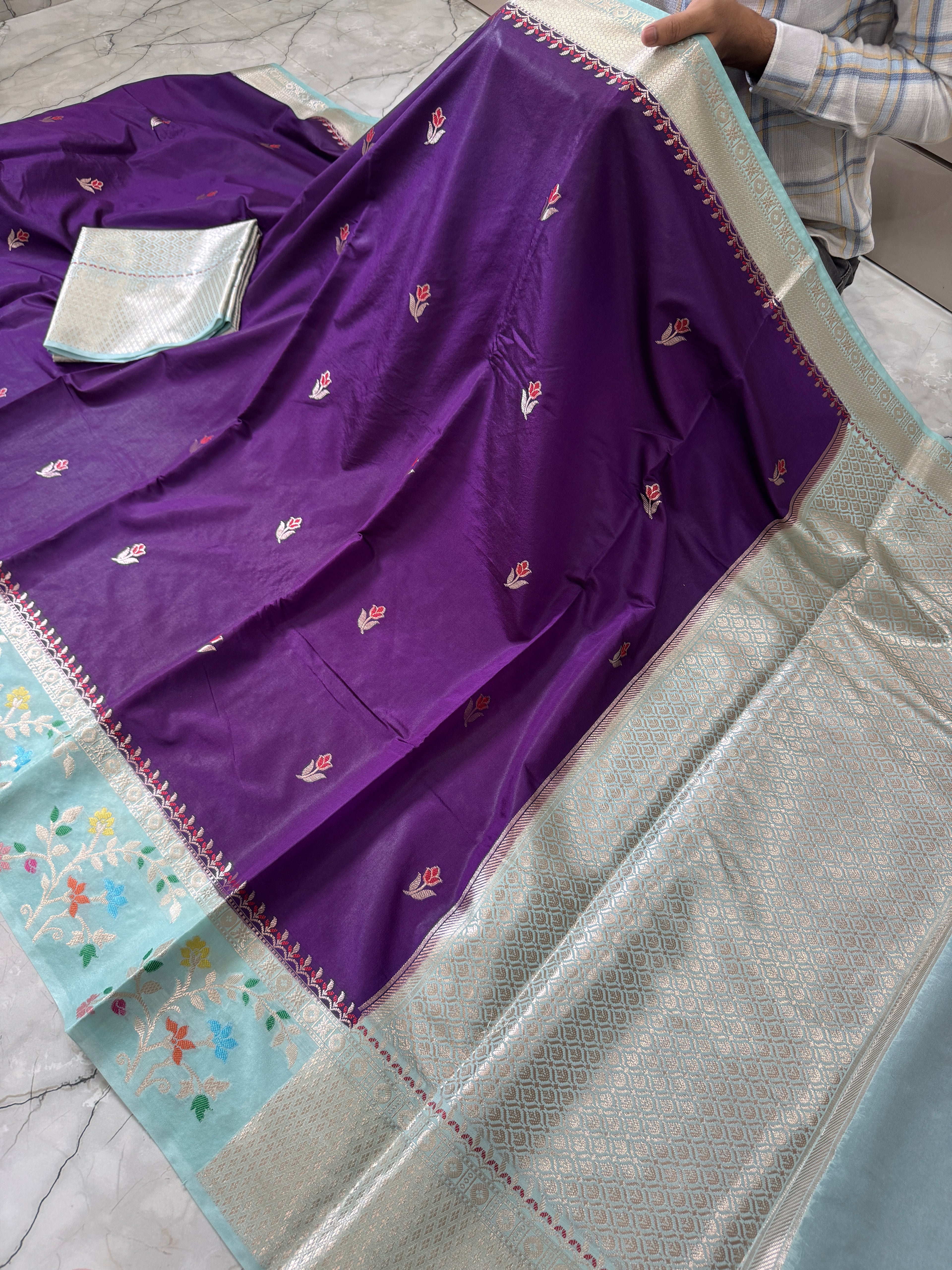 SOFT KATAN SILK SAREE WITH RICH PALLU AND BLOUSE
