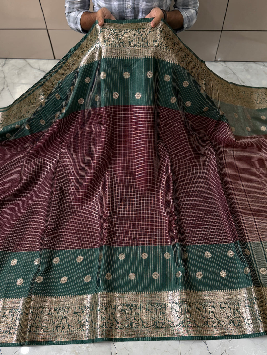 SOFT KATAN SILK SAREE WITH RICH PALLU AND BLOUSE