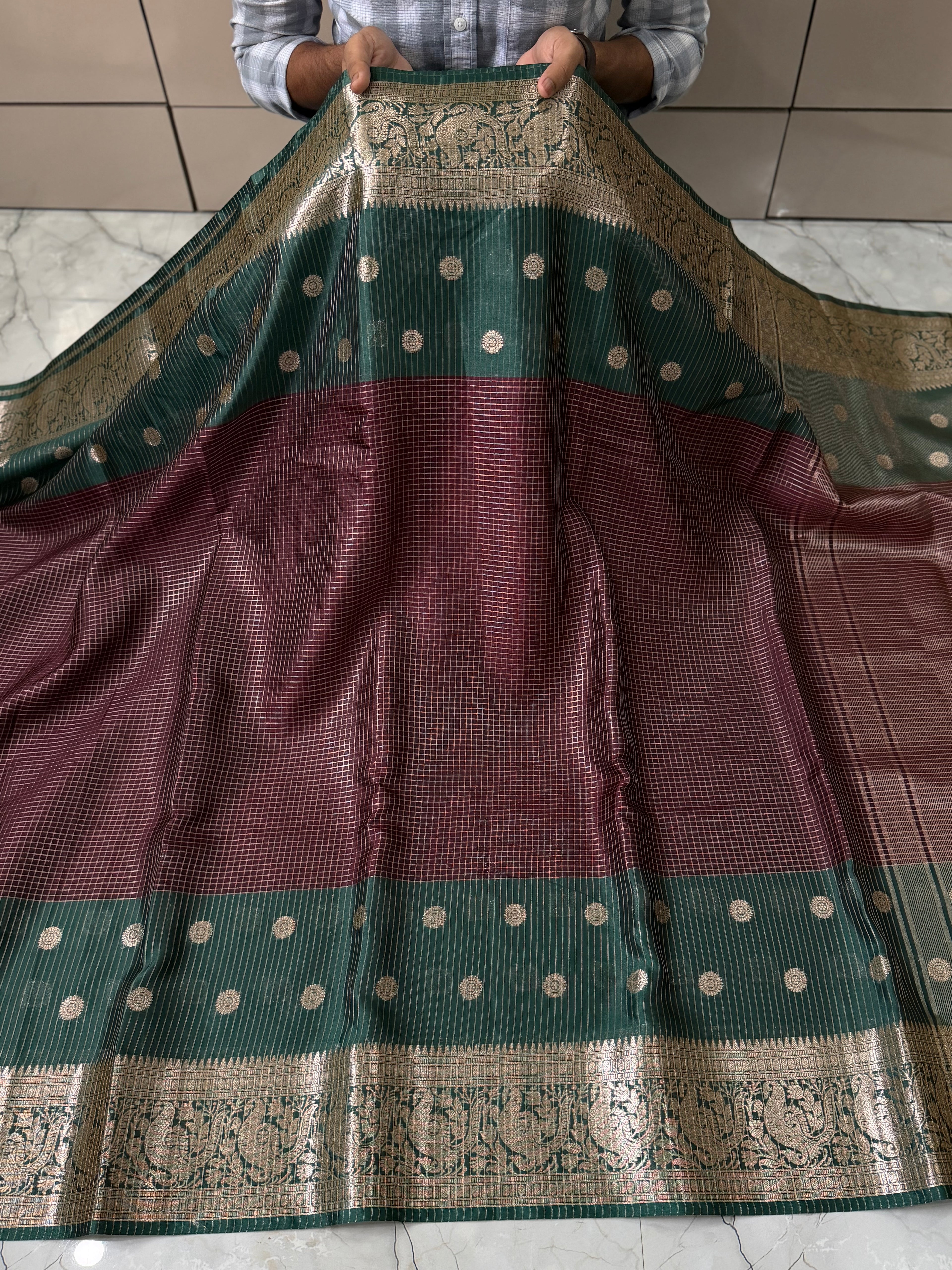 SOFT KATAN SILK SAREE WITH RICH PALLU AND BLOUSE