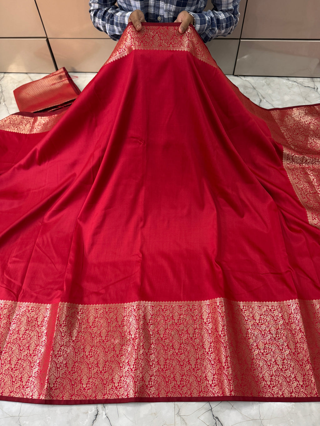 SOFT KATAN SILK SAREE WITH RICH PALLU AND BLOUSE