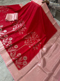 SOFT KATAN SILK SAREE WITH RICH PALLU AND BLOUSE