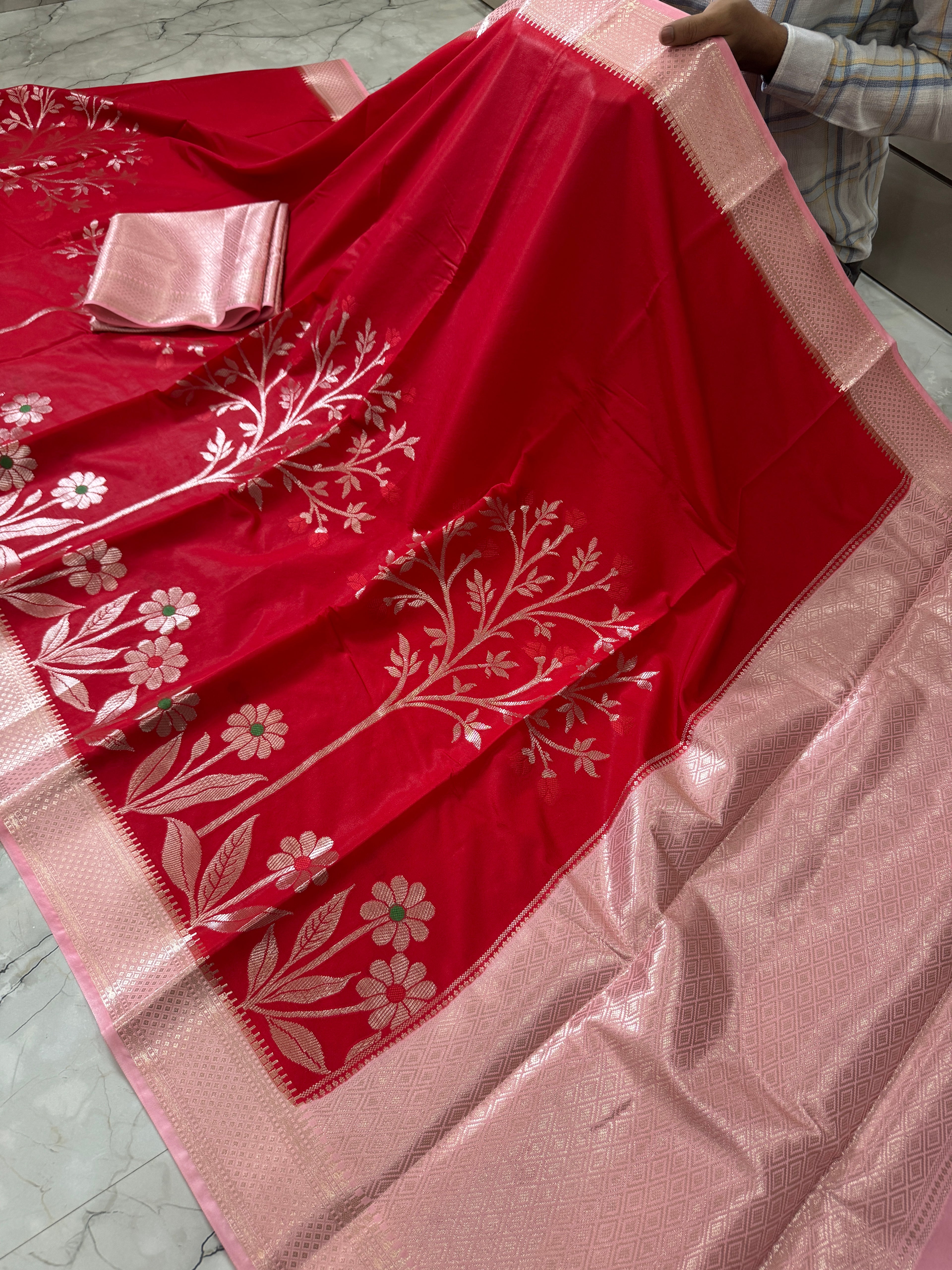 SOFT KATAN SILK SAREE WITH RICH PALLU AND BLOUSE