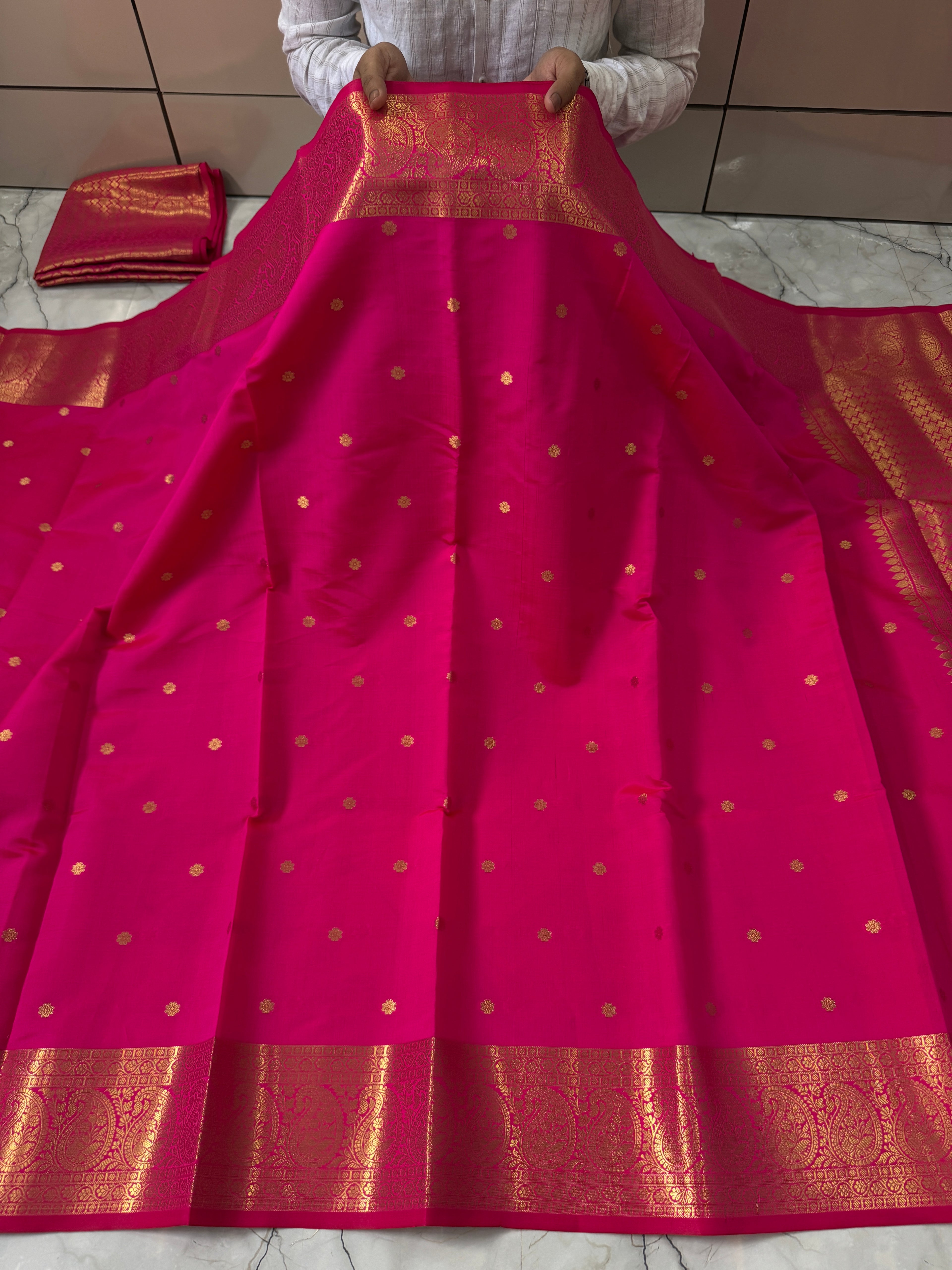 SOFT KATAN SILK SAREE WITH RICH PALLU AND BLOUSE