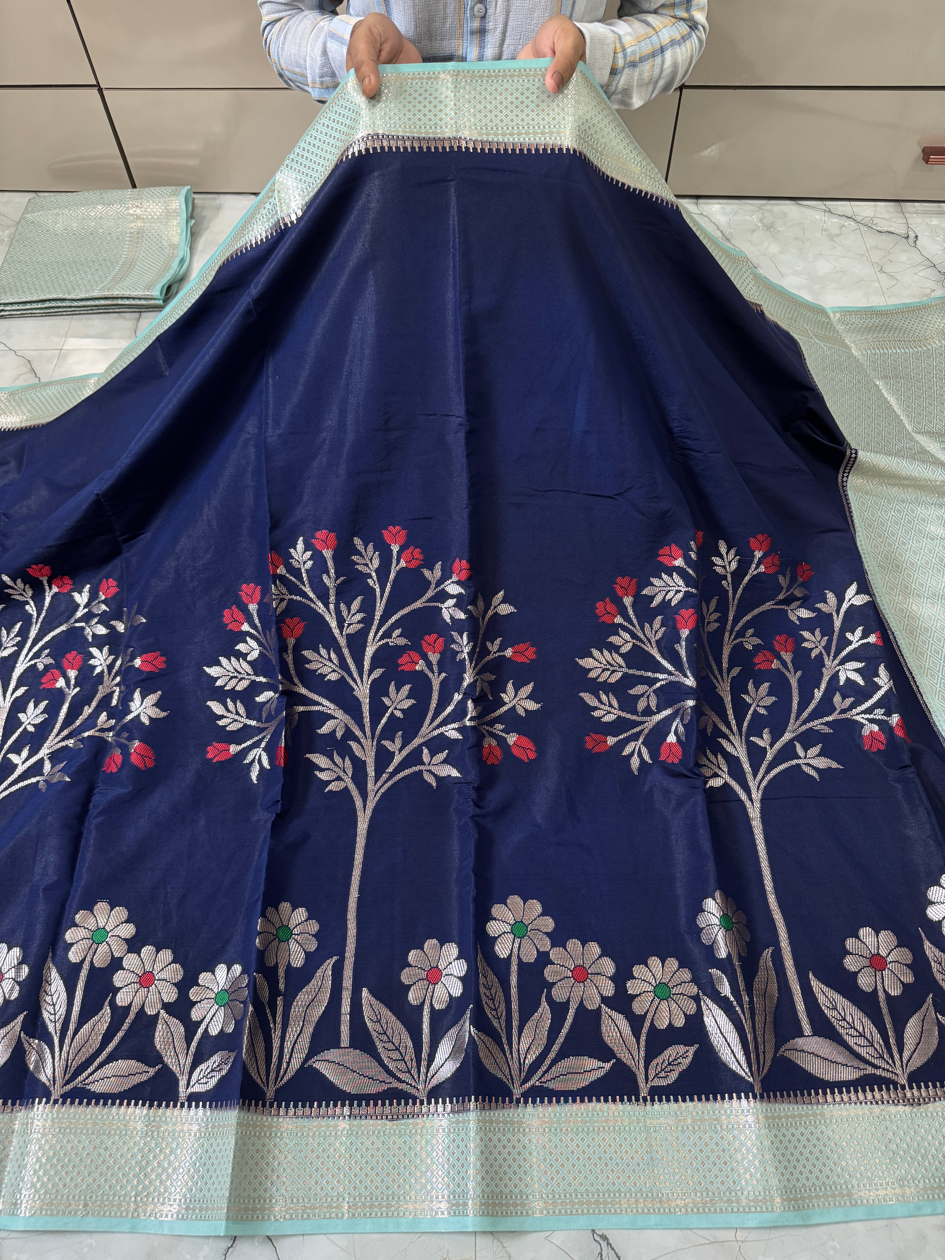 SOFT KATAN SILK SAREE WITH RICH PALLU AND BLOUSE