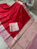 SOFT KATAN SILK SAREE WITH RICH PALLU AND BLOUSE