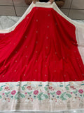 SOFT KATAN SILK SAREE WITH RICH PALLU AND BLOUSE