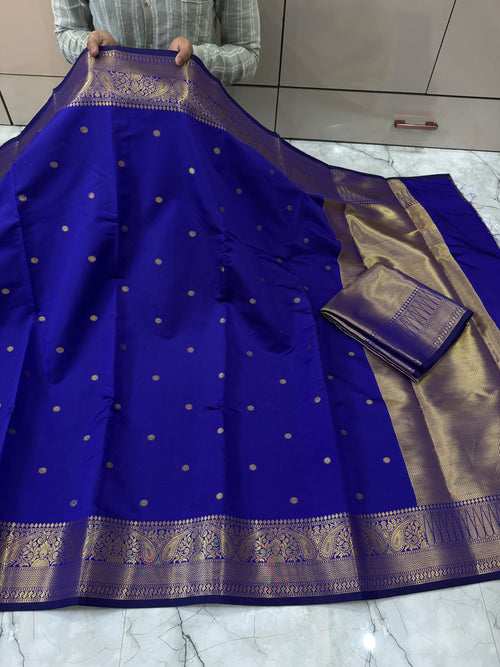 SOFT KATAN SILK SAREE WITH RICH PALLU AND BLOUSE
