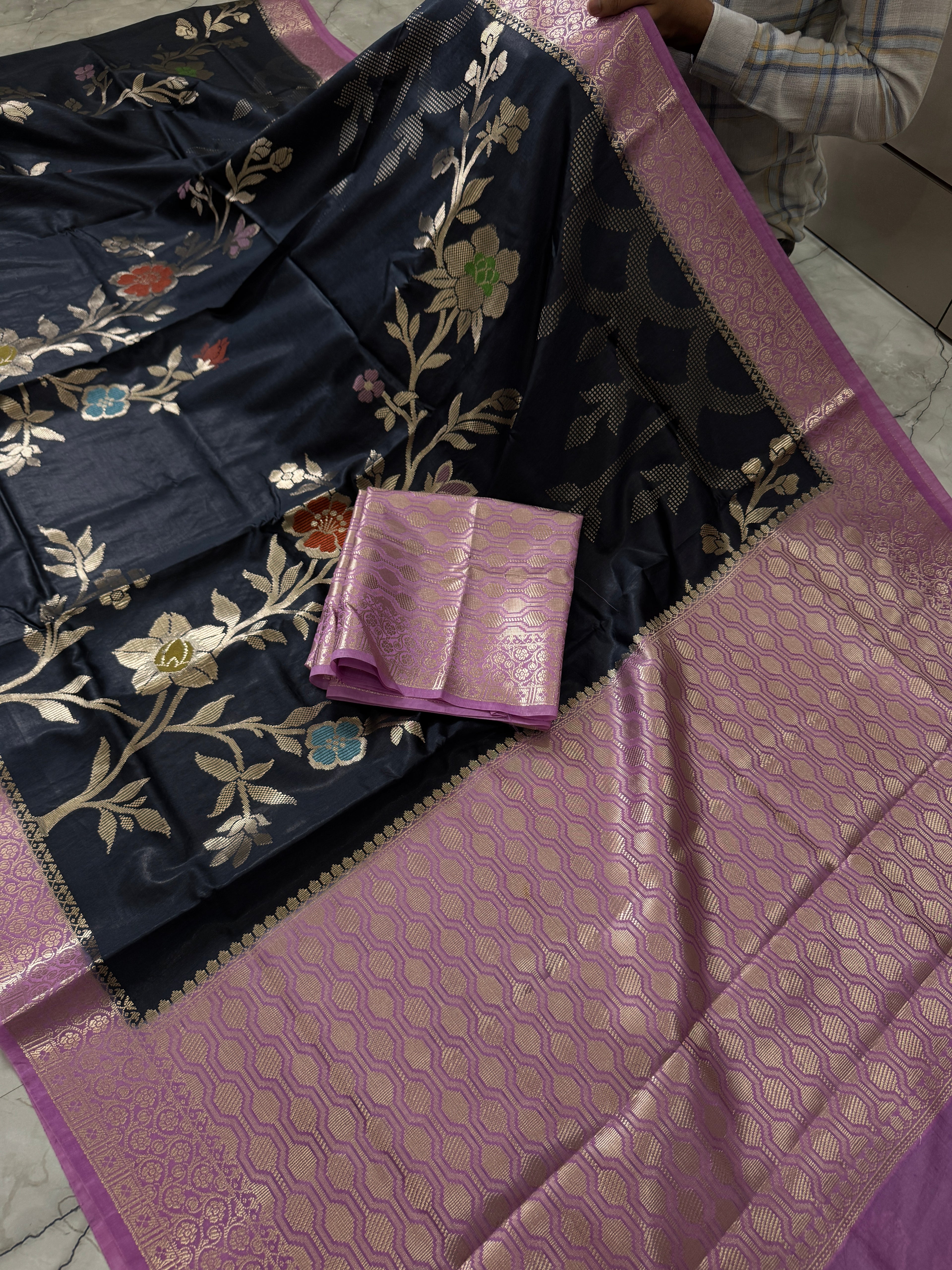 SOFT KATAN SILK SAREE WITH RICH PALLU AND BLOUSE