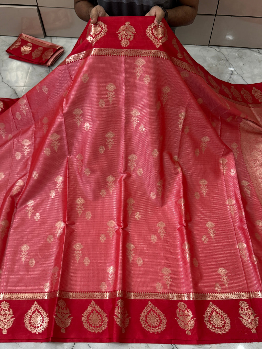SOFT KATAN SILK SAREE WITH RICH PALLU AND BLOUSE