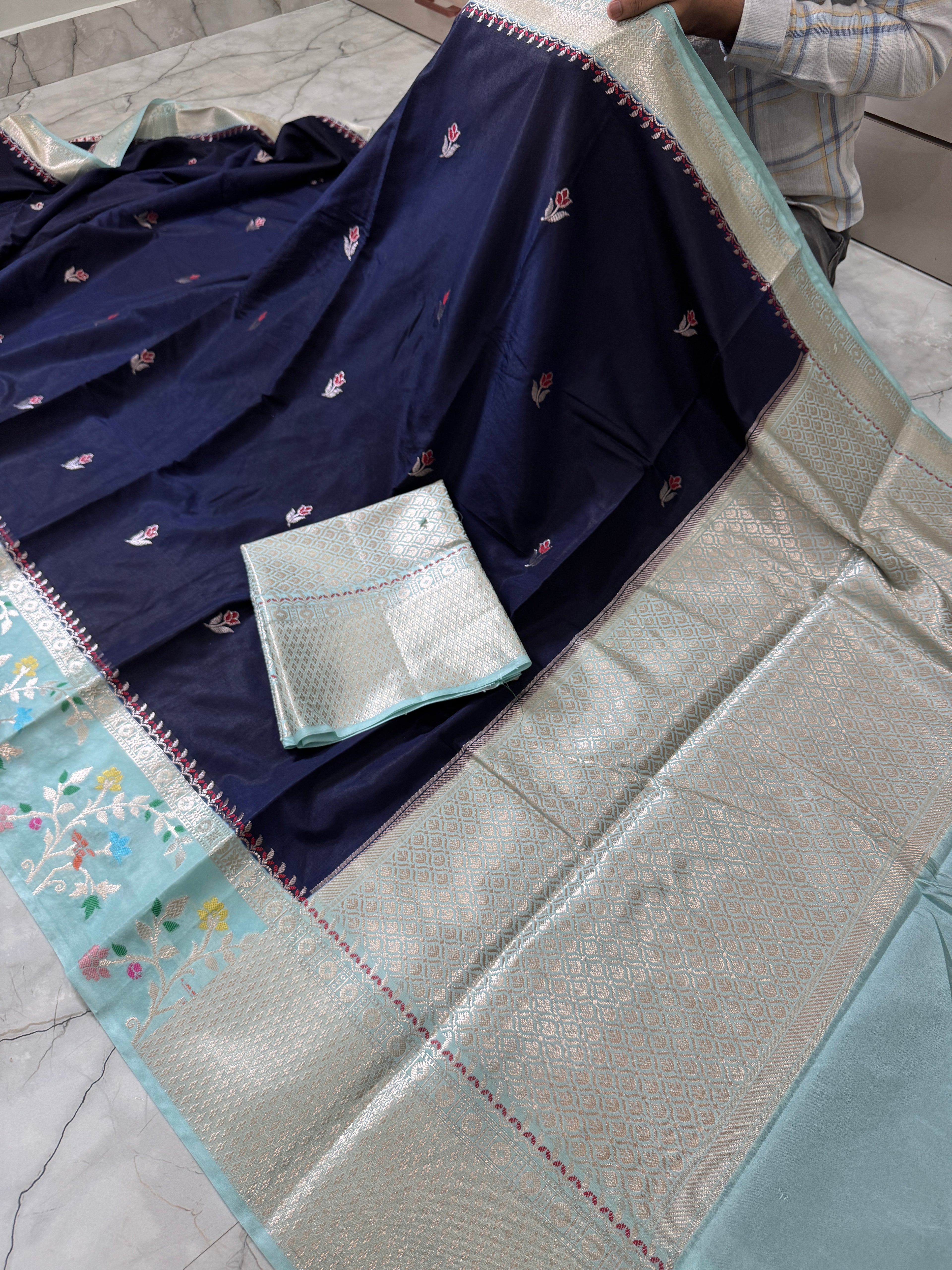 SOFT KATAN SILK SAREE WITH RICH PALLU AND BLOUSE