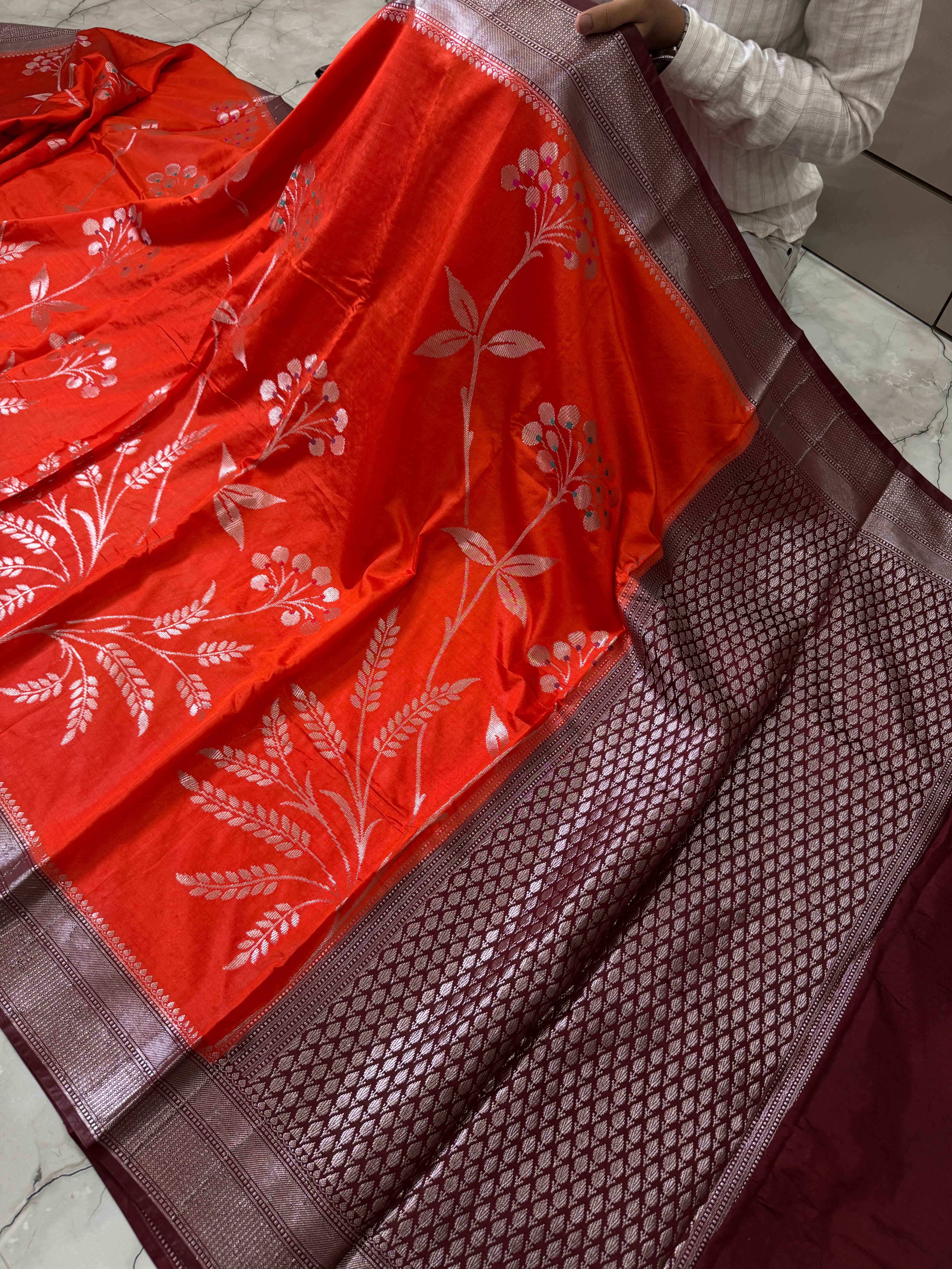 SOFT KATAN SILK SAREE WITH RICH PALLU AND BLOUSE