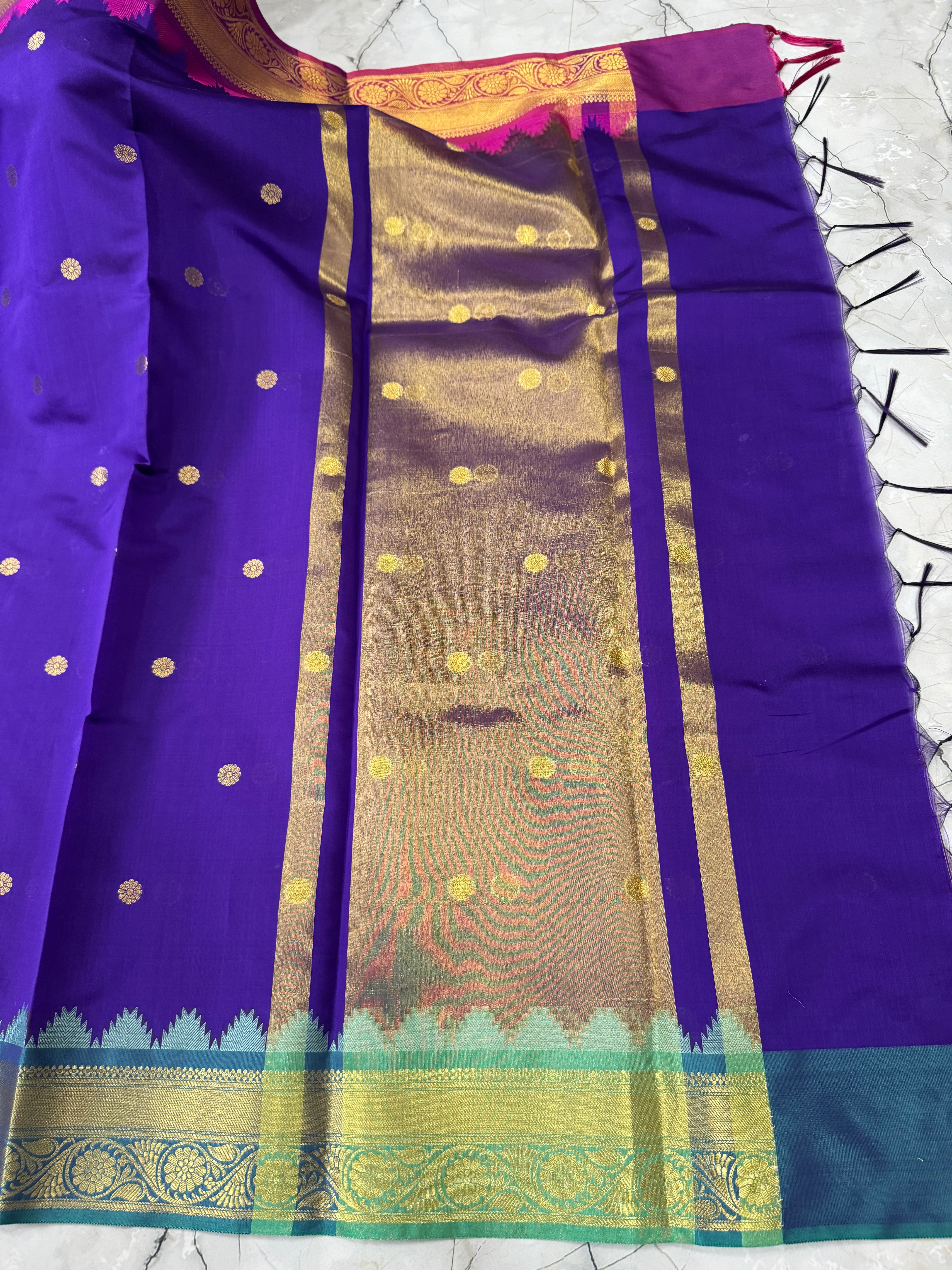 SOFT KATAN SILK SAREE WITH RICH PALLU AND BLOUSE