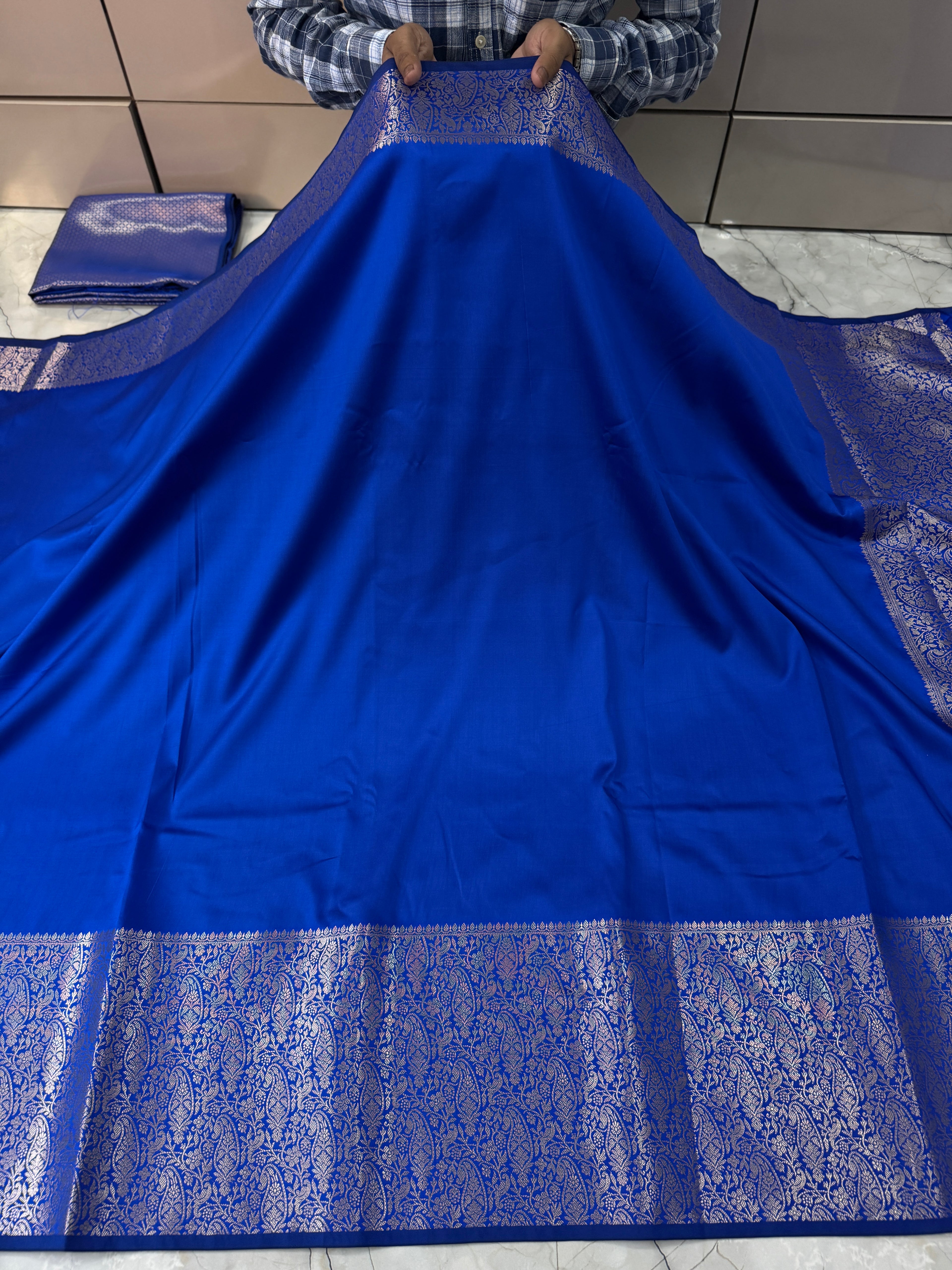 SOFT KATAN SILK SAREE WITH RICH PALLU AND BLOUSE
