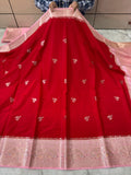 SOFT KATAN SILK SAREE WITH RICH PALLU AND BLOUSE