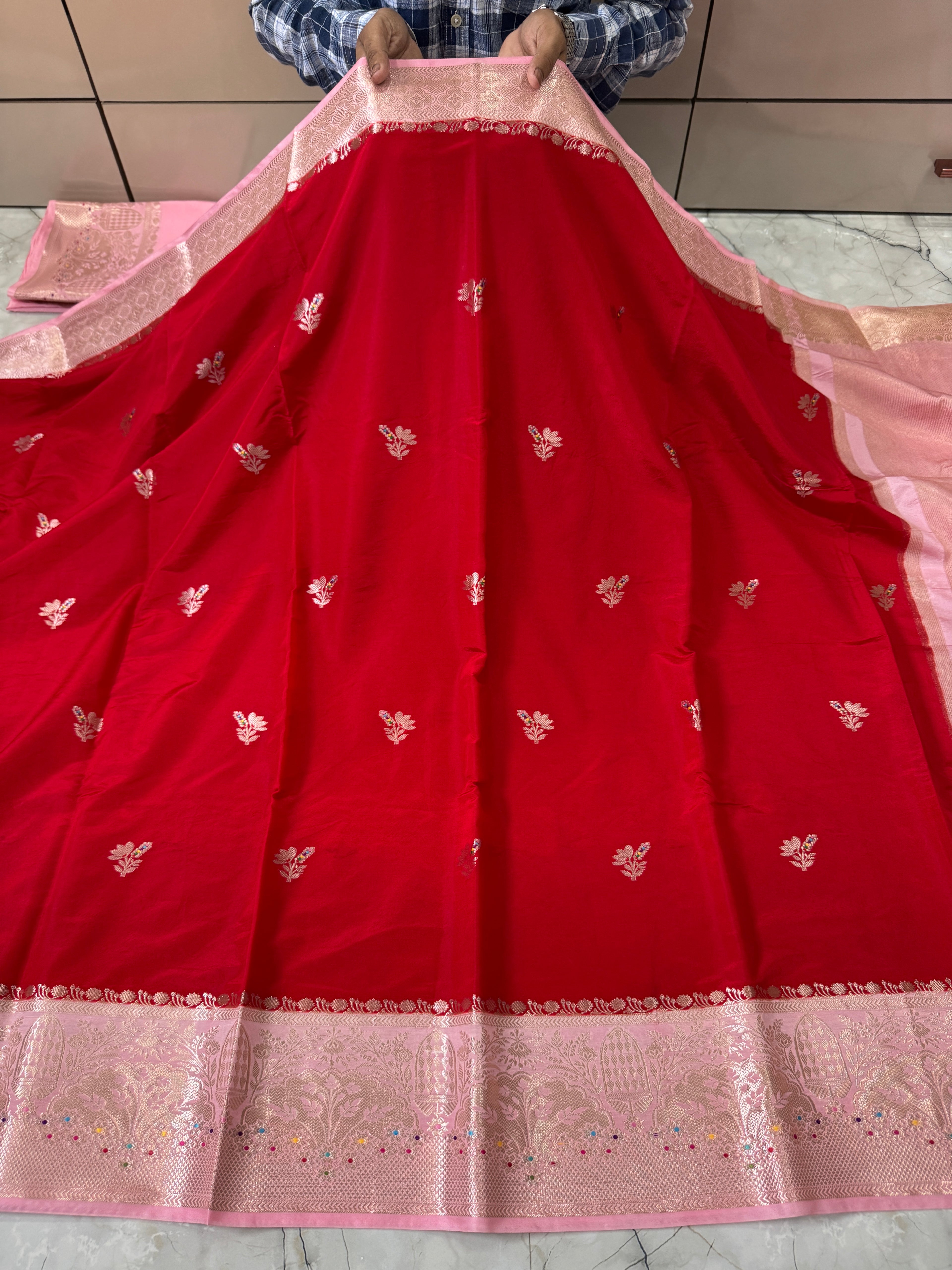 SOFT KATAN SILK SAREE WITH RICH PALLU AND BLOUSE