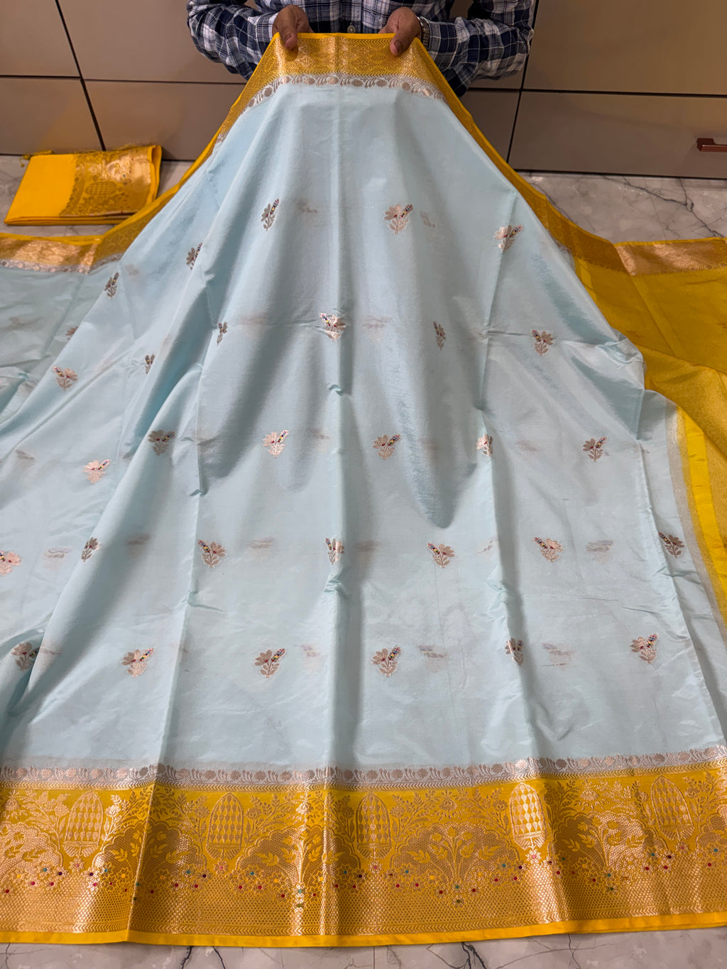 SOFT KATAN SILK SAREE WITH RICH PALLU AND BLOUSE
