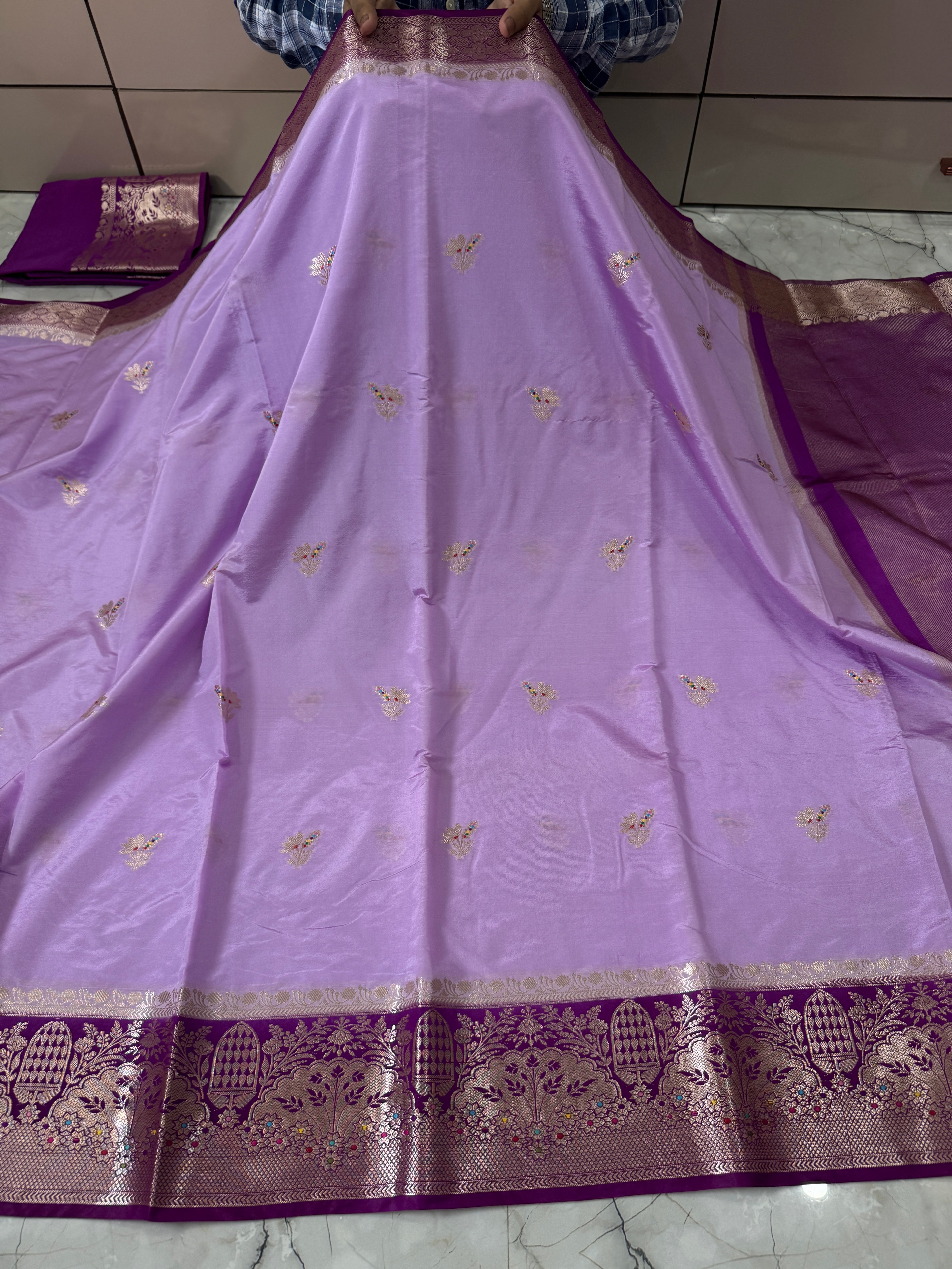 SOFT KATAN SILK SAREE WITH RICH PALLU AND BLOUSE