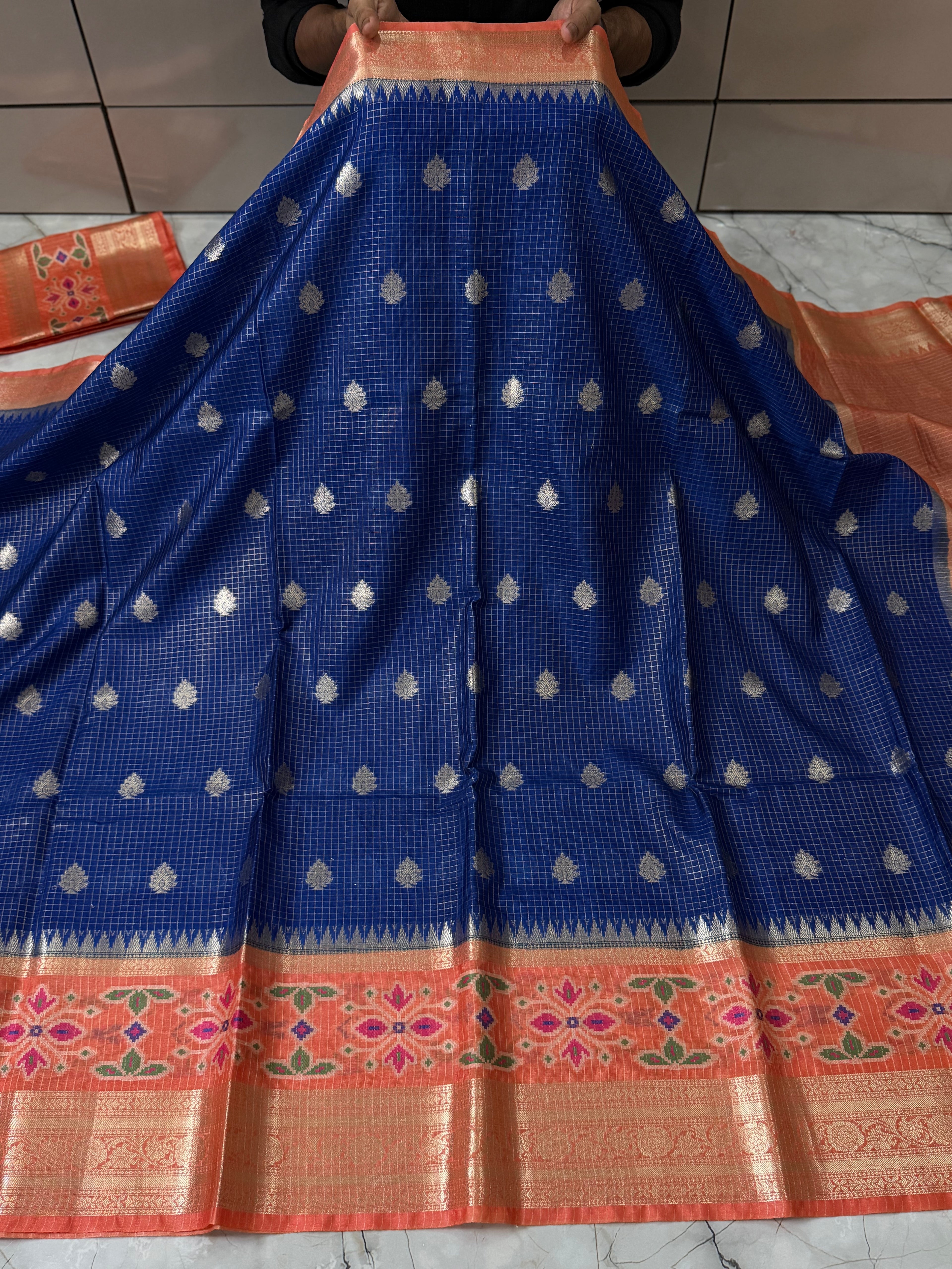 SOFT KATAN SILK SAREE WITH RICH PALLU AND BLOUSE
