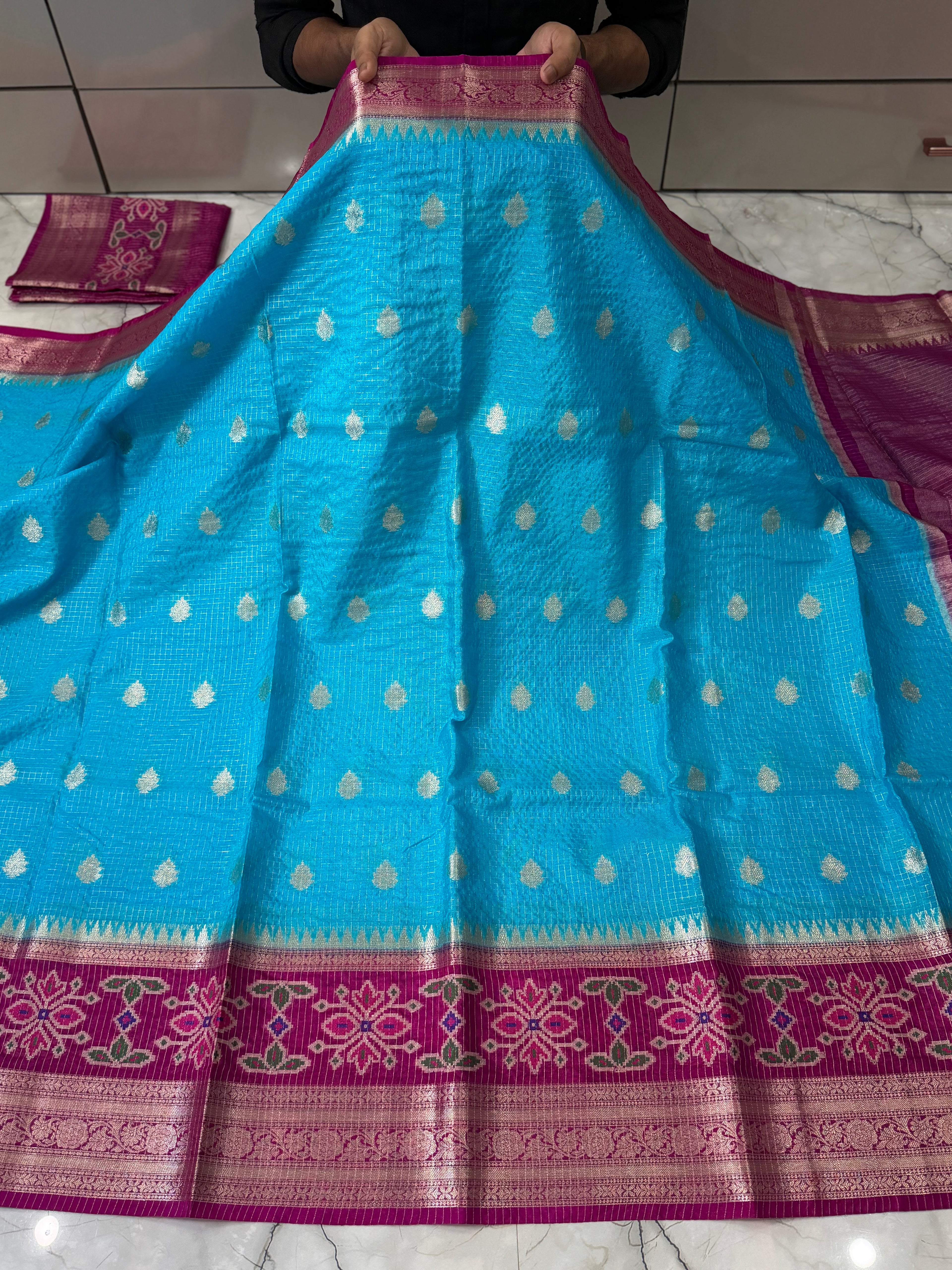 SOFT KATAN SILK SAREE WITH RICH PALLU AND BLOUSE