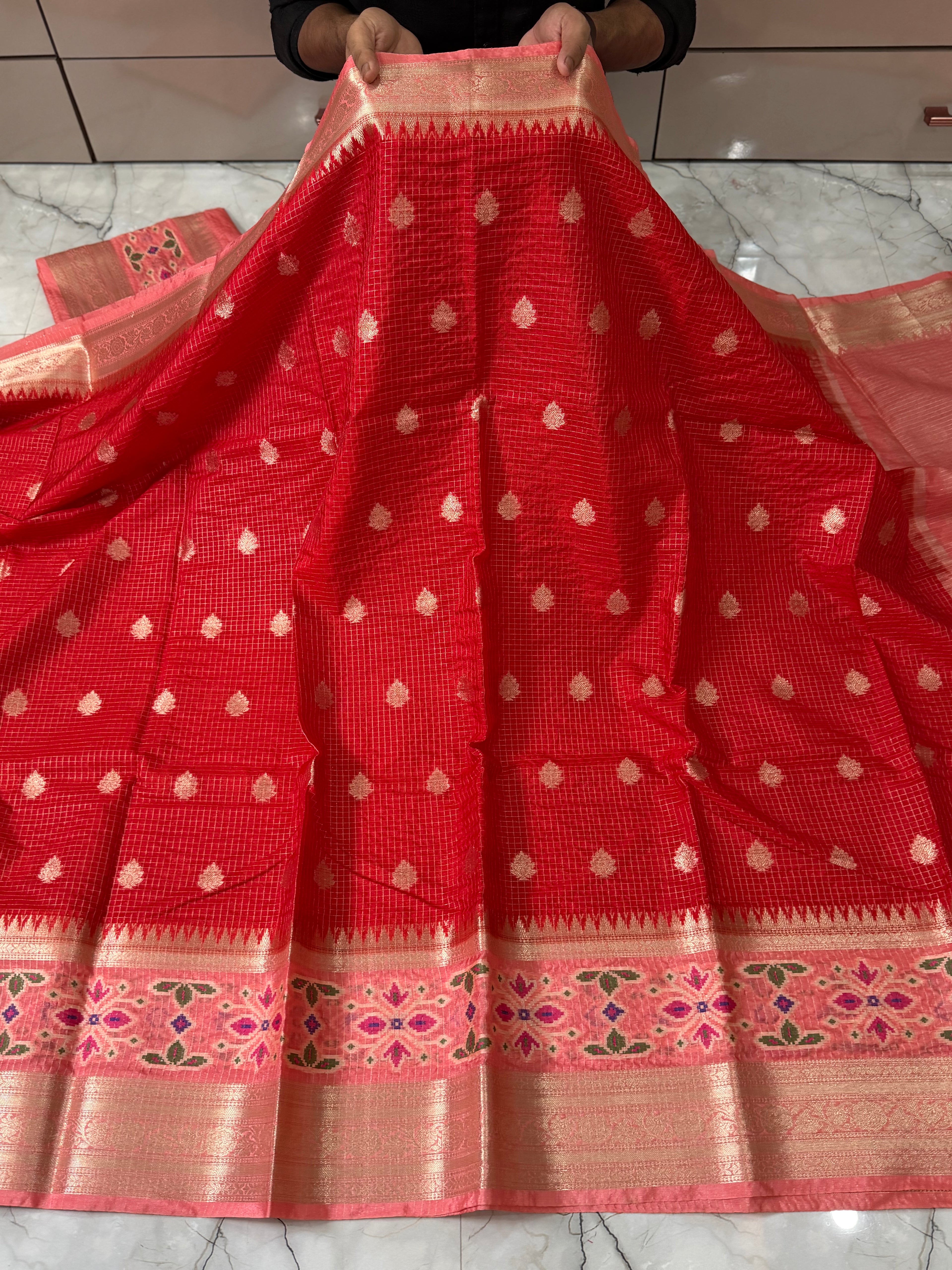 SOFT KATAN SILK SAREE WITH RICH PALLU AND BLOUSE