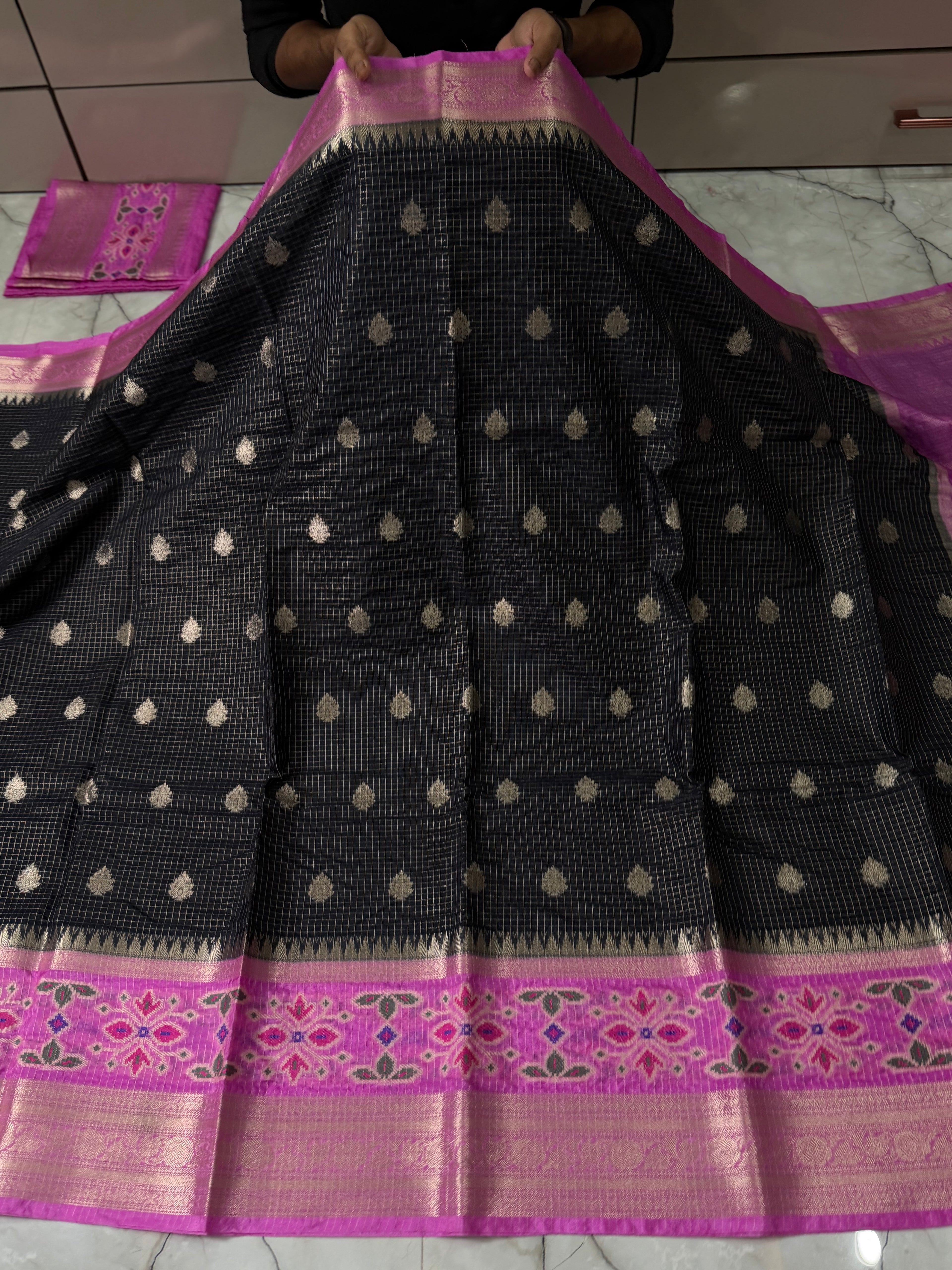 SOFT KATAN SILK SAREE WITH RICH PALLU AND BLOUSE