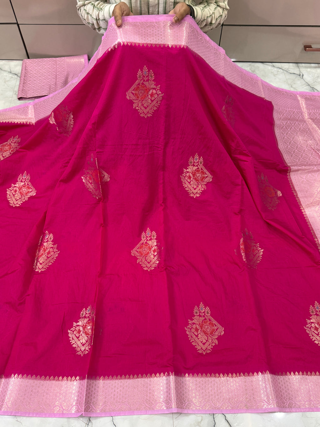 SOFT KATAN SILK SAREE WITH RICH PALLU AND BLOUSE