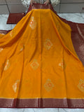 SOFT KATAN SILK SAREE WITH RICH PALLU AND BLOUSE