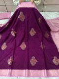 SOFT KATAN SILK SAREE WITH RICH PALLU AND BLOUSE