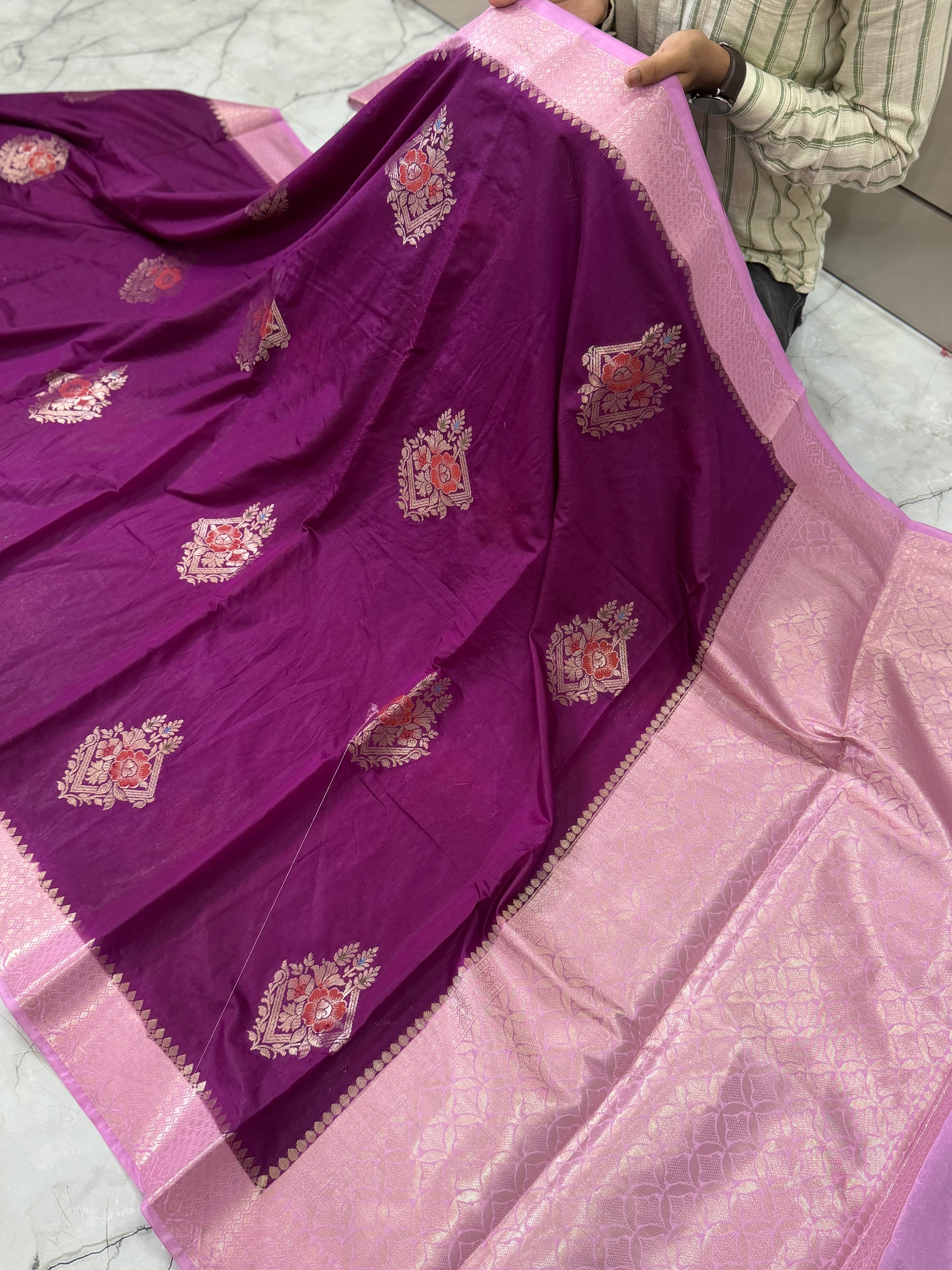 SOFT KATAN SILK SAREE WITH RICH PALLU AND BLOUSE