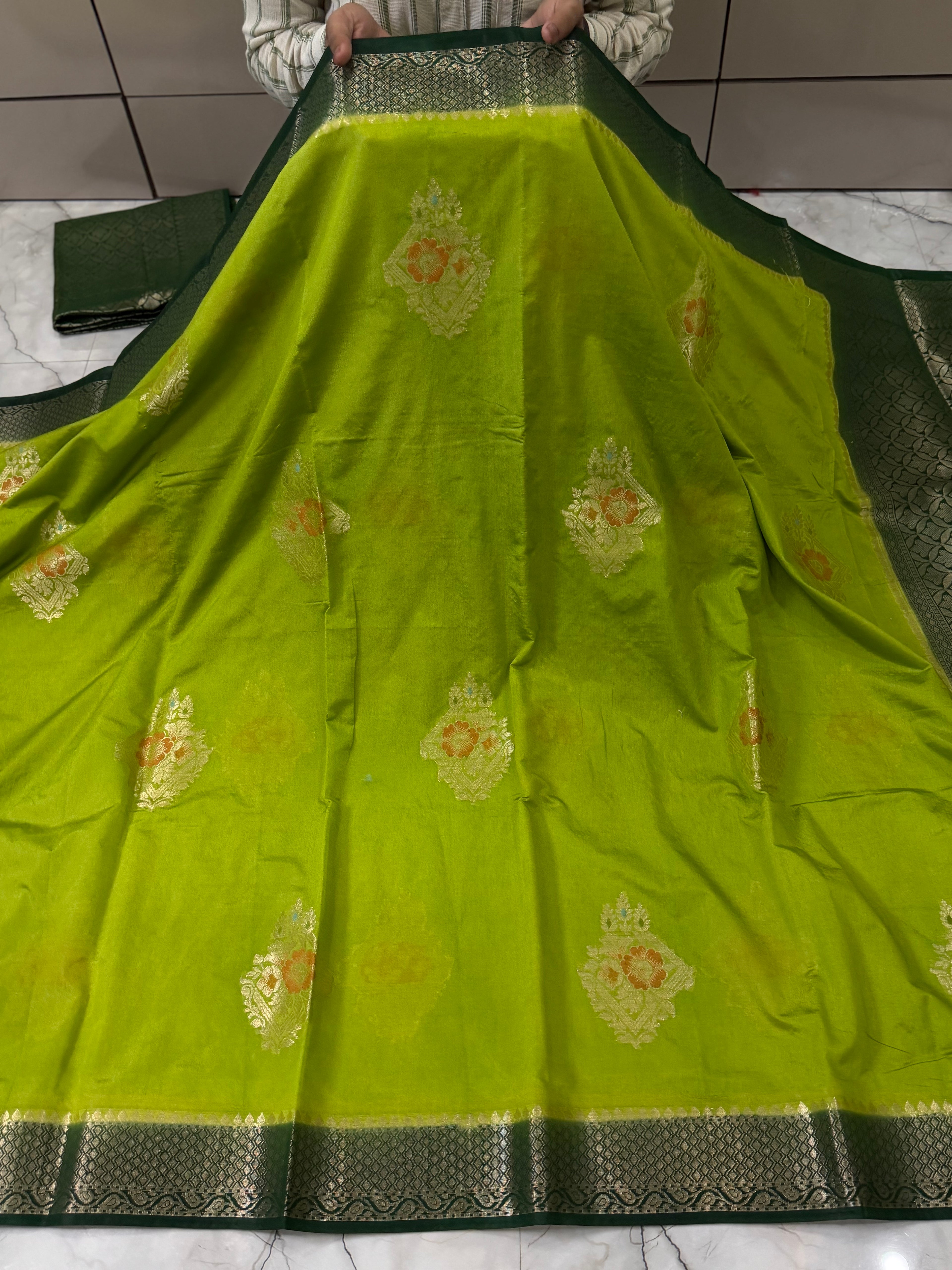 SOFT KATAN SILK SAREE WITH RICH PALLU AND BLOUSE