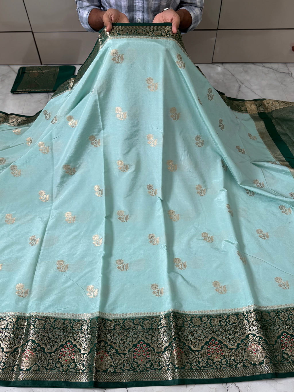 SOFT KATAN SILK SAREE WITH RICH PALLU AND BLOUSE