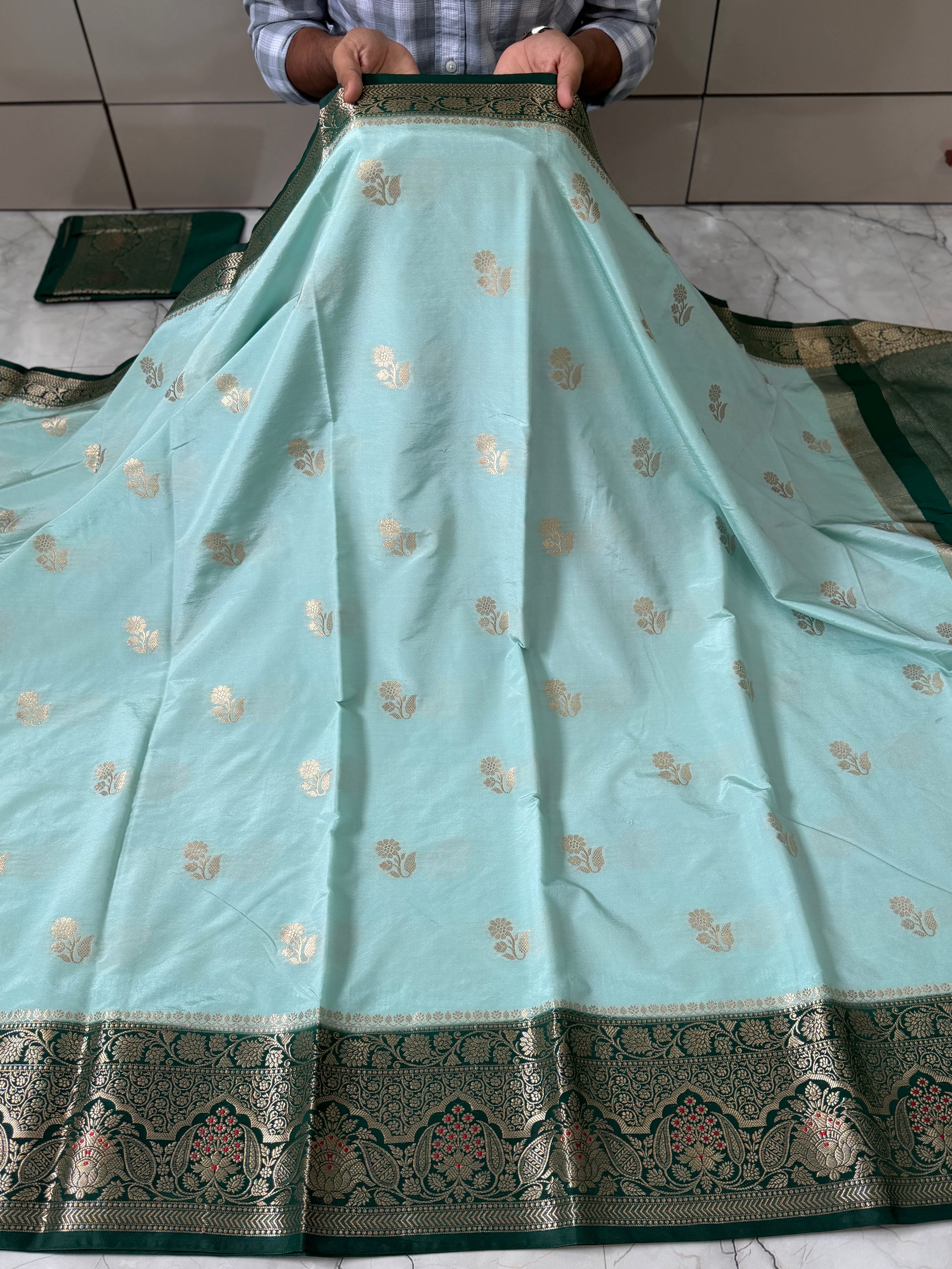 SOFT KATAN SILK SAREE WITH RICH PALLU AND BLOUSE